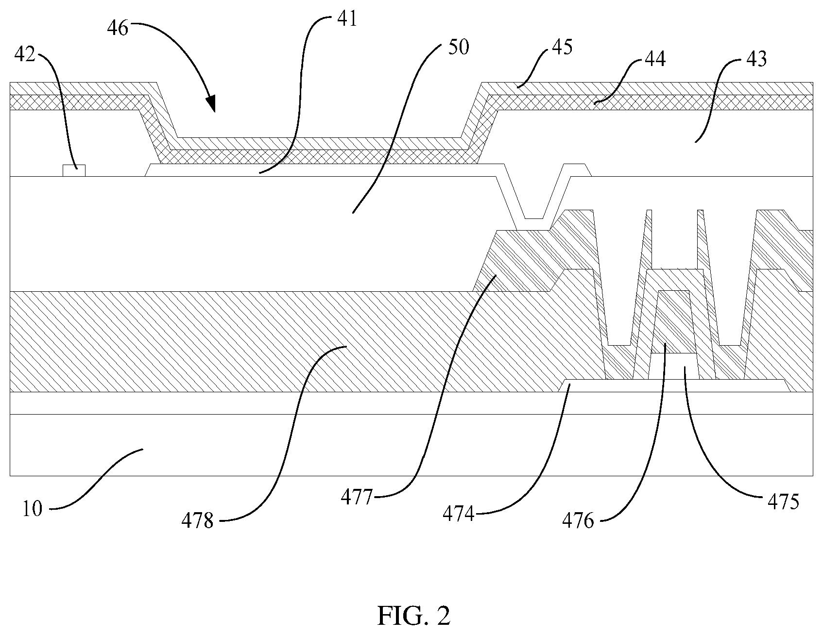 Patent US12610727 Figure 2 – Array substrate, display panel and method for repairing bad spots on the panel