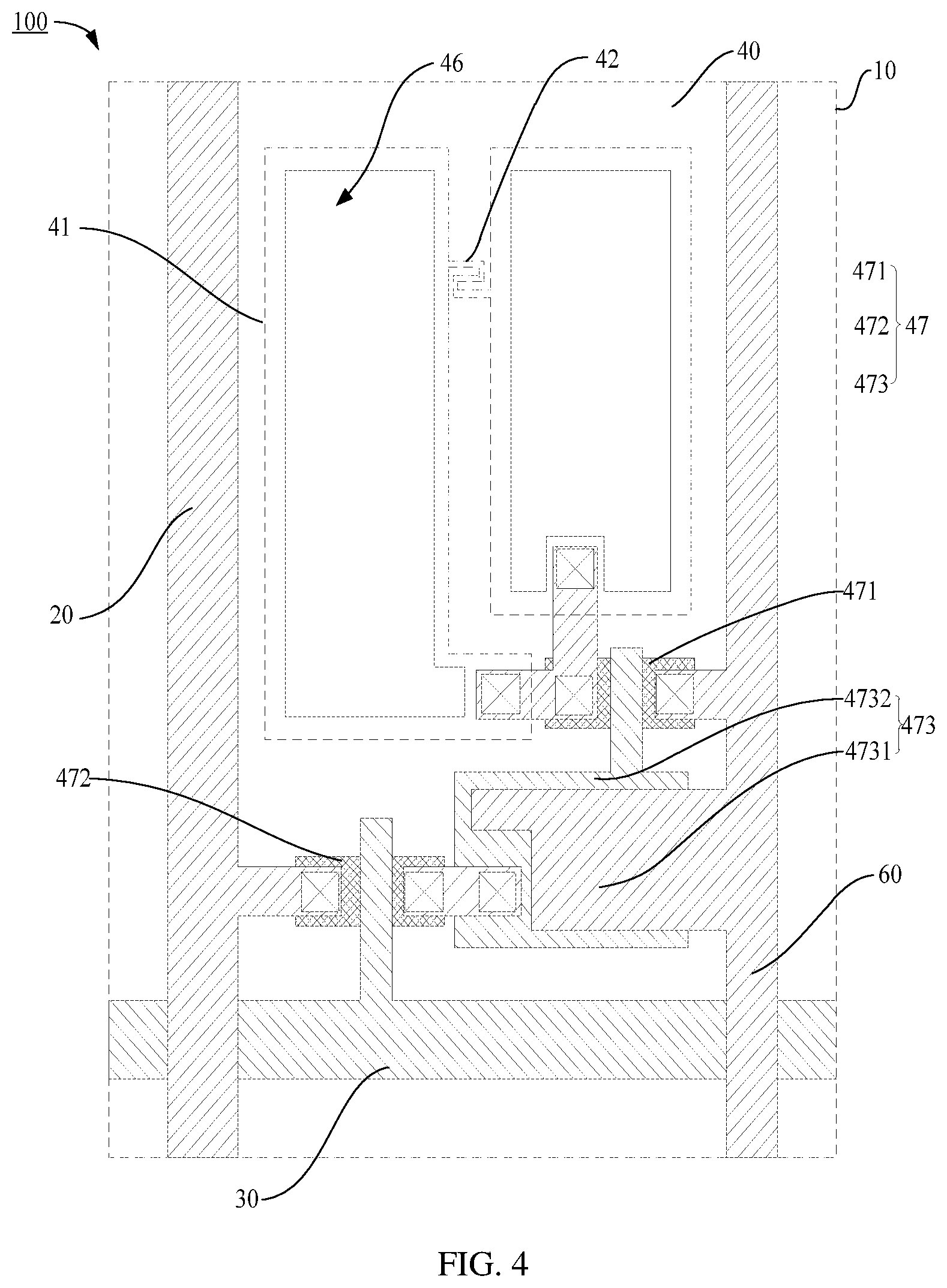 Patent US12610727 Figure 4 – Array substrate, display panel and method for repairing bad spots on the panel