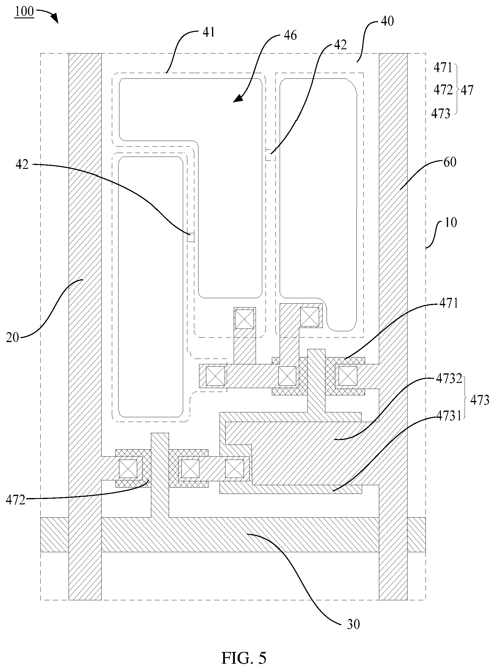 Patent US12610727 Figure 5 – Array substrate, display panel and method for repairing bad spots on the panel