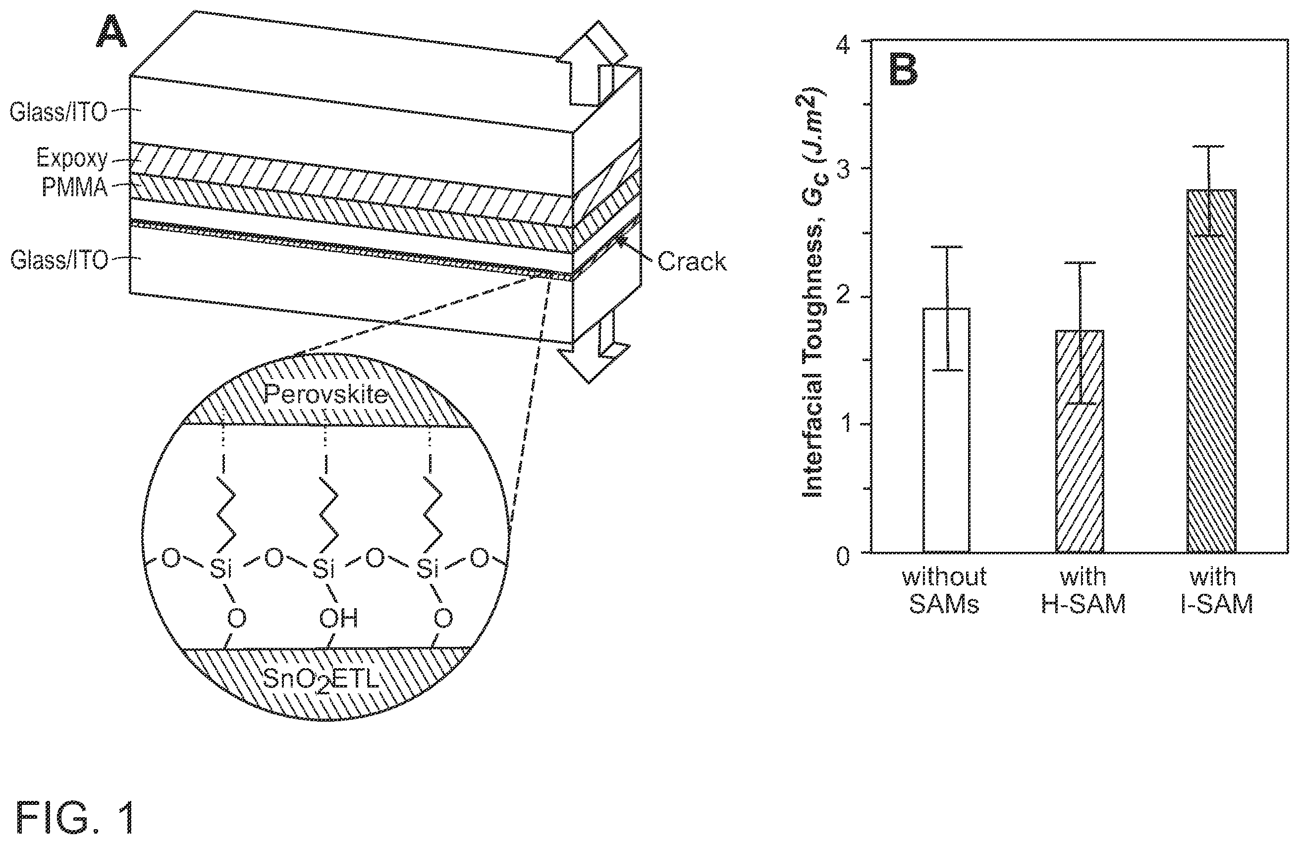 Patent US12610733 Figure 1 – Perovskite solar cells with self assembled monolayers