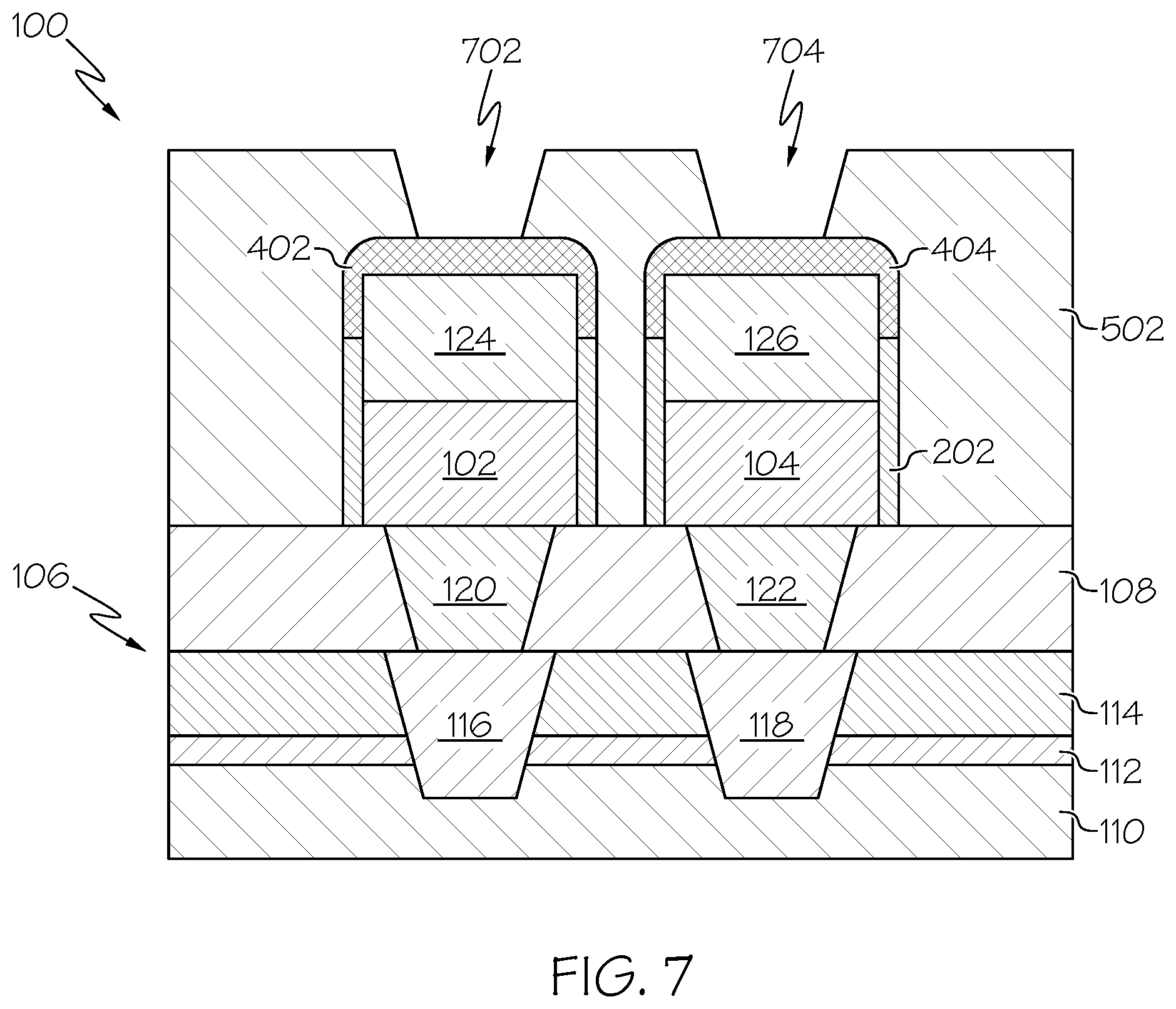 Patent US12610748 Figure 7 – Selective encapsulation for metal electrodes of embedded memory devices