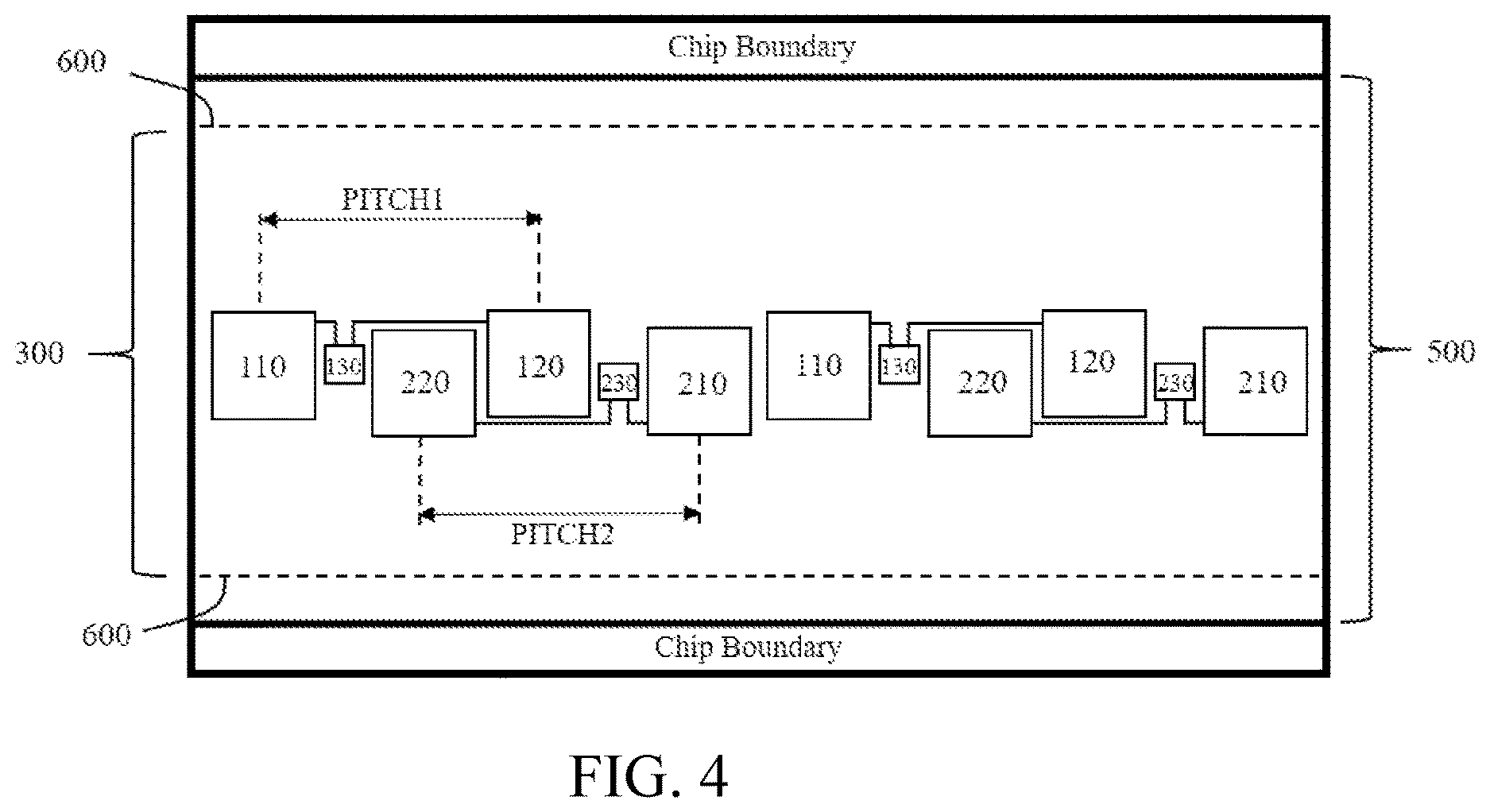 Patent US12610787 Figure 4 – Asymmetric pads structure and test element group module