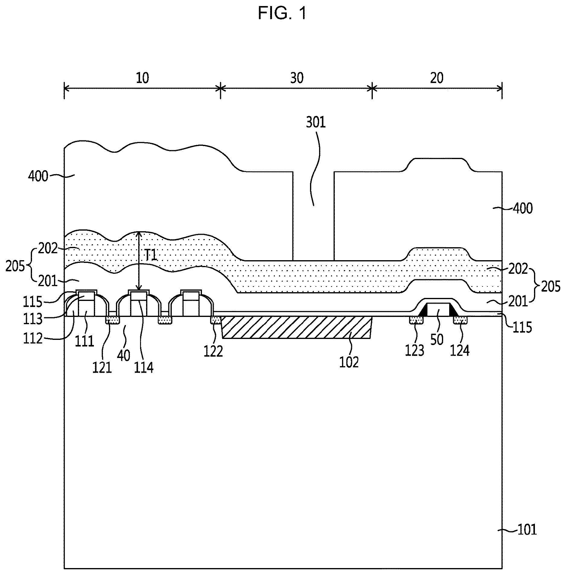 Patent US12610794 — Semiconductor device and method having deep trench isolation — Figure 1