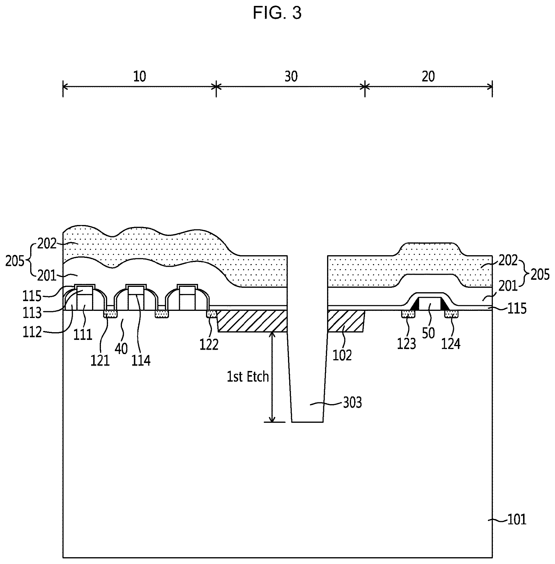 Patent US12610794 Figure 3 – Semiconductor device and method having deep trench isolation