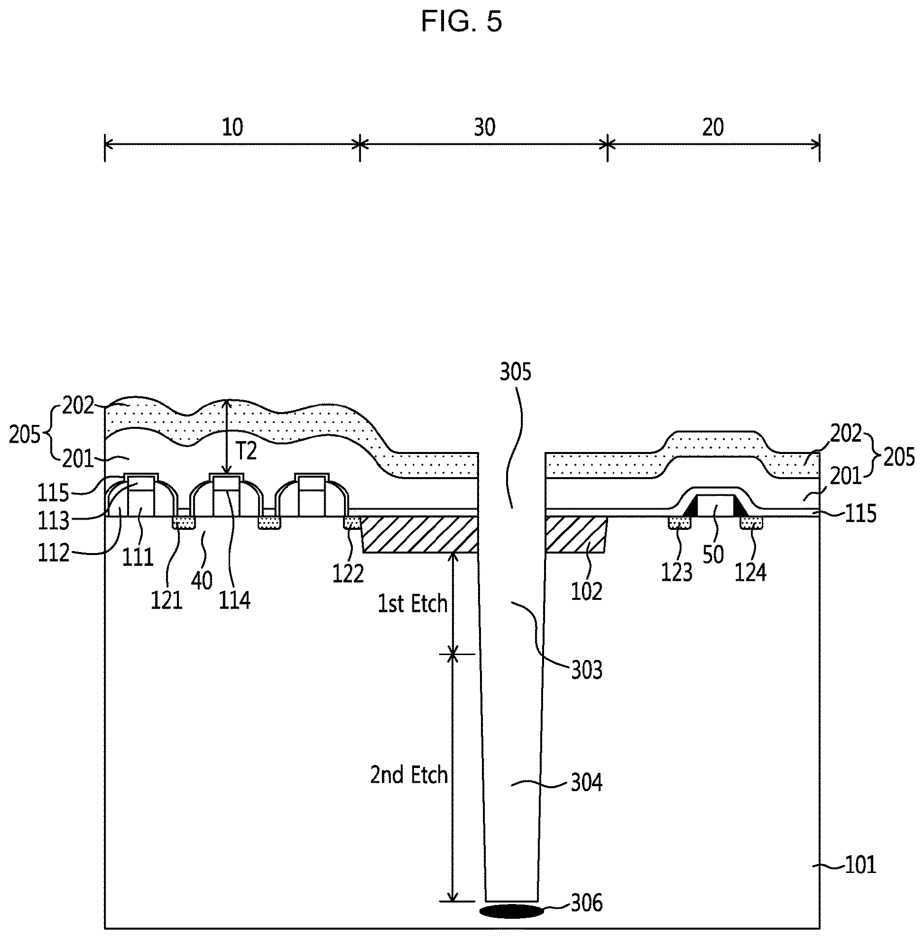Patent US12610794 Figure 5 – Semiconductor device and method having deep trench isolation