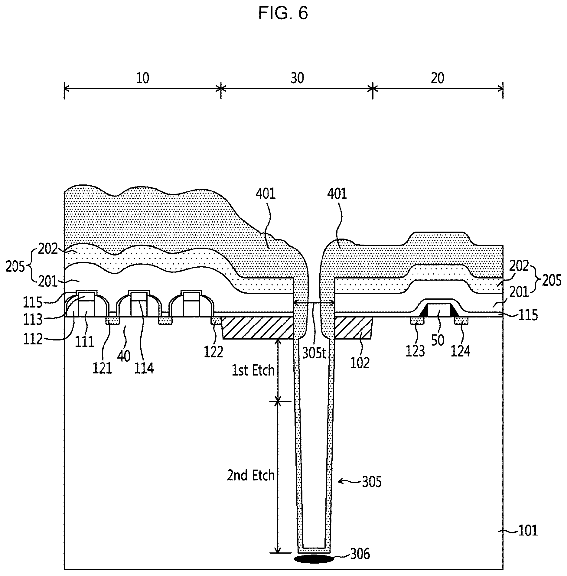 Patent US12610794 Figure 6 – Semiconductor device and method having deep trench isolation