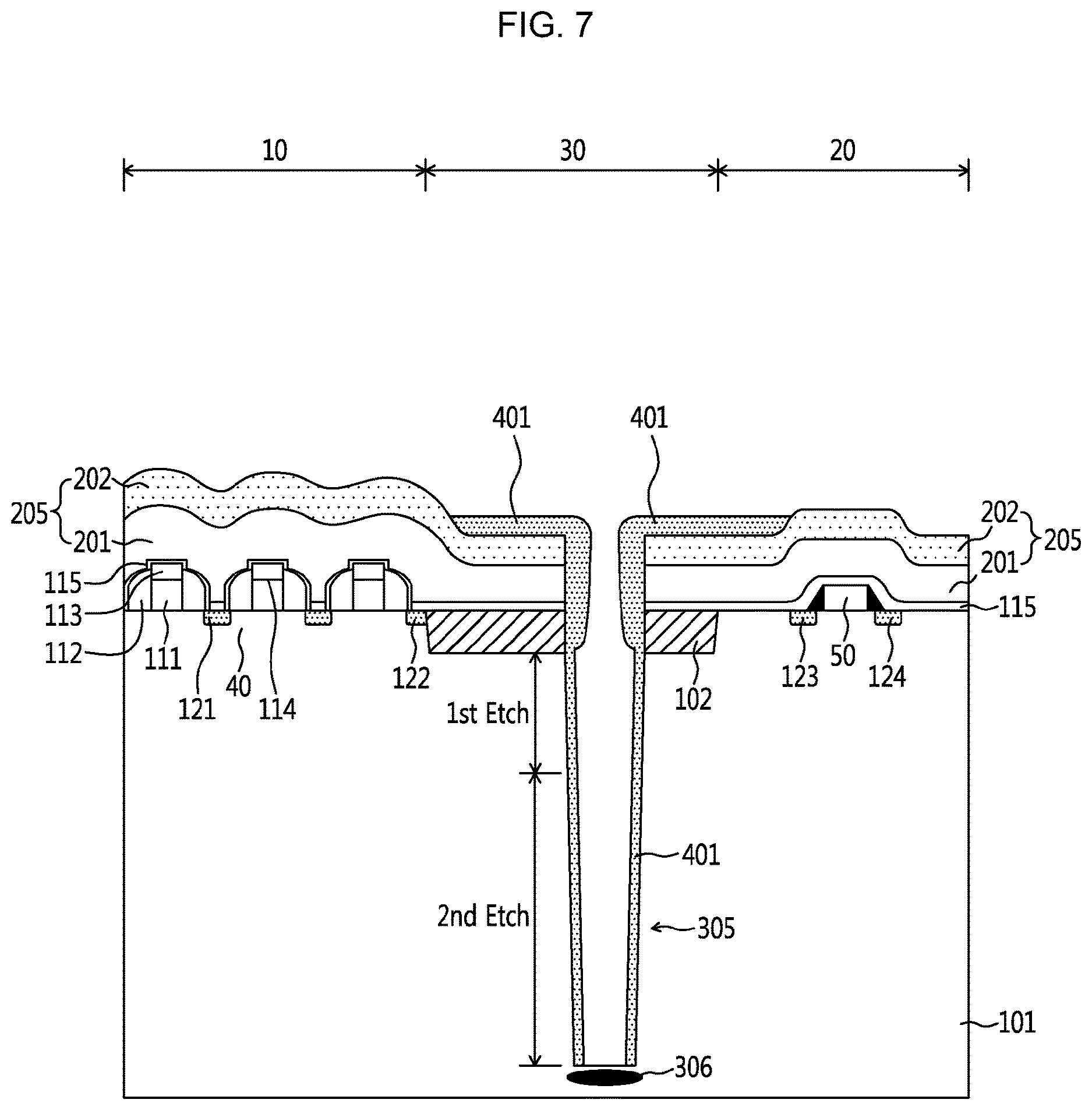 Patent US12610794 Figure 7 – Semiconductor device and method having deep trench isolation