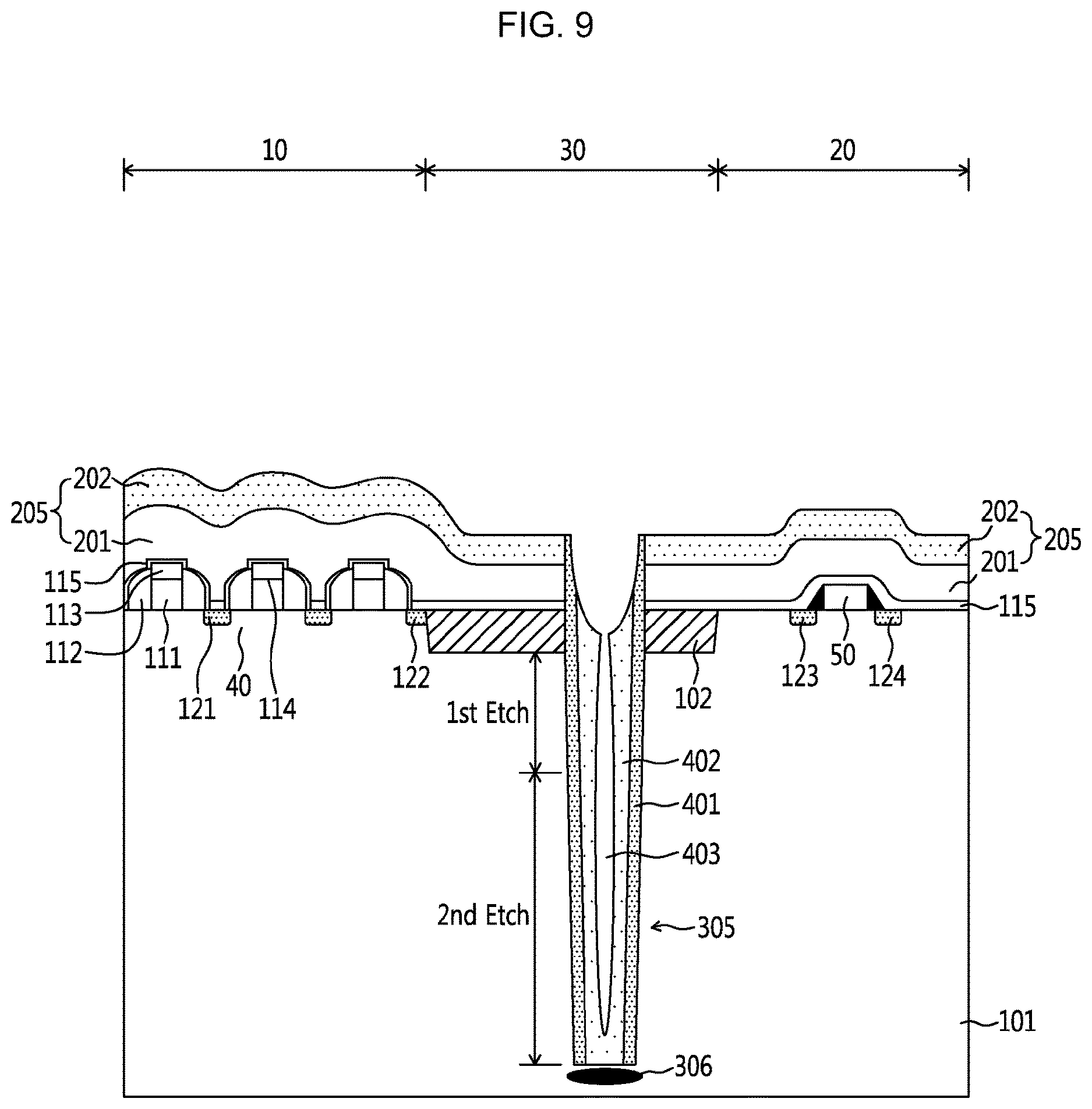 Patent US12610794 Figure 9 – Semiconductor device and method having deep trench isolation