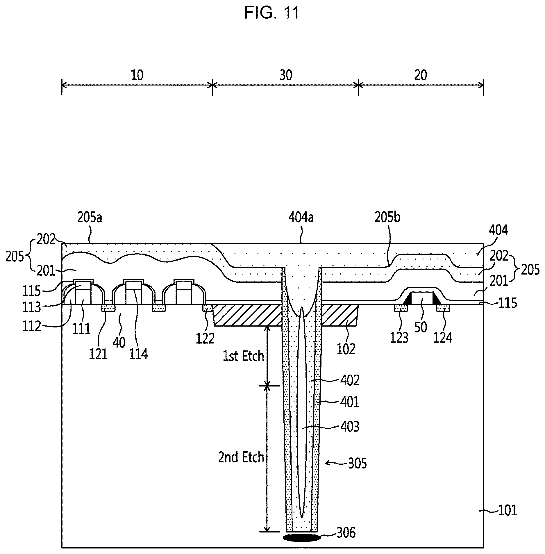 Patent US12610794 Figure 11 – Semiconductor device and method having deep trench isolation