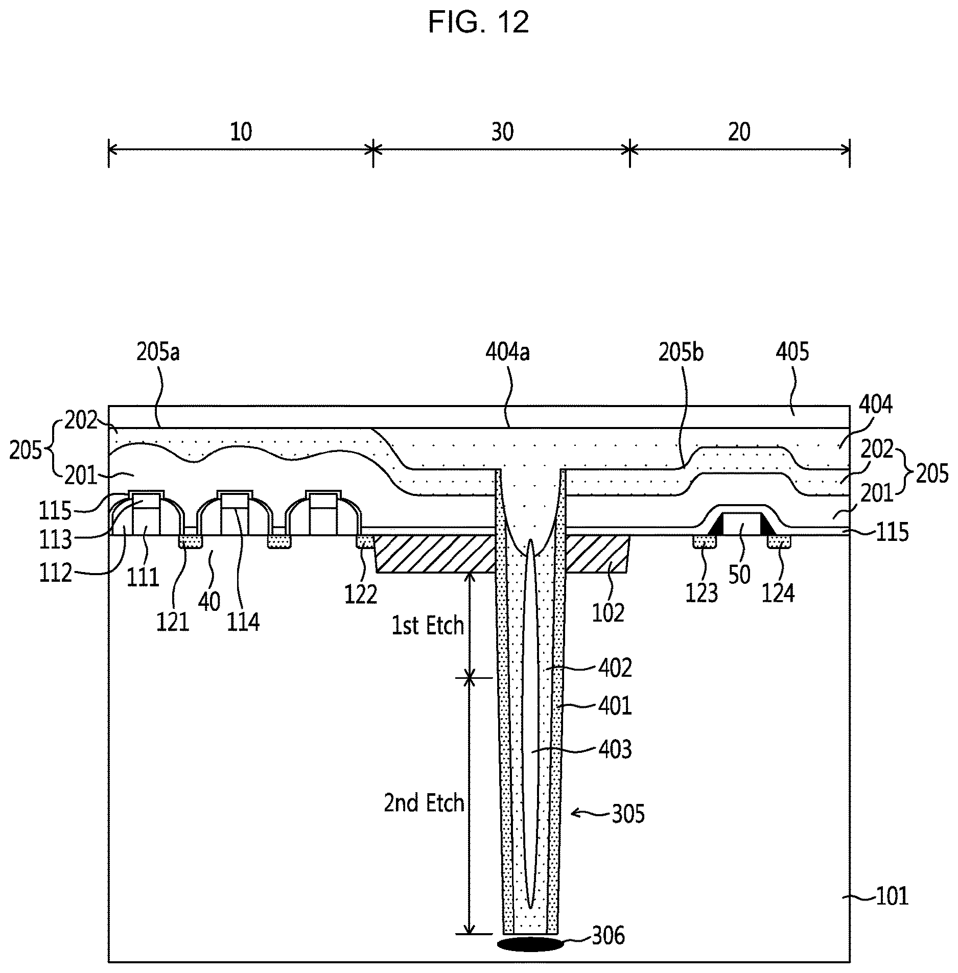 Patent US12610794 Figure 12 – Semiconductor device and method having deep trench isolation