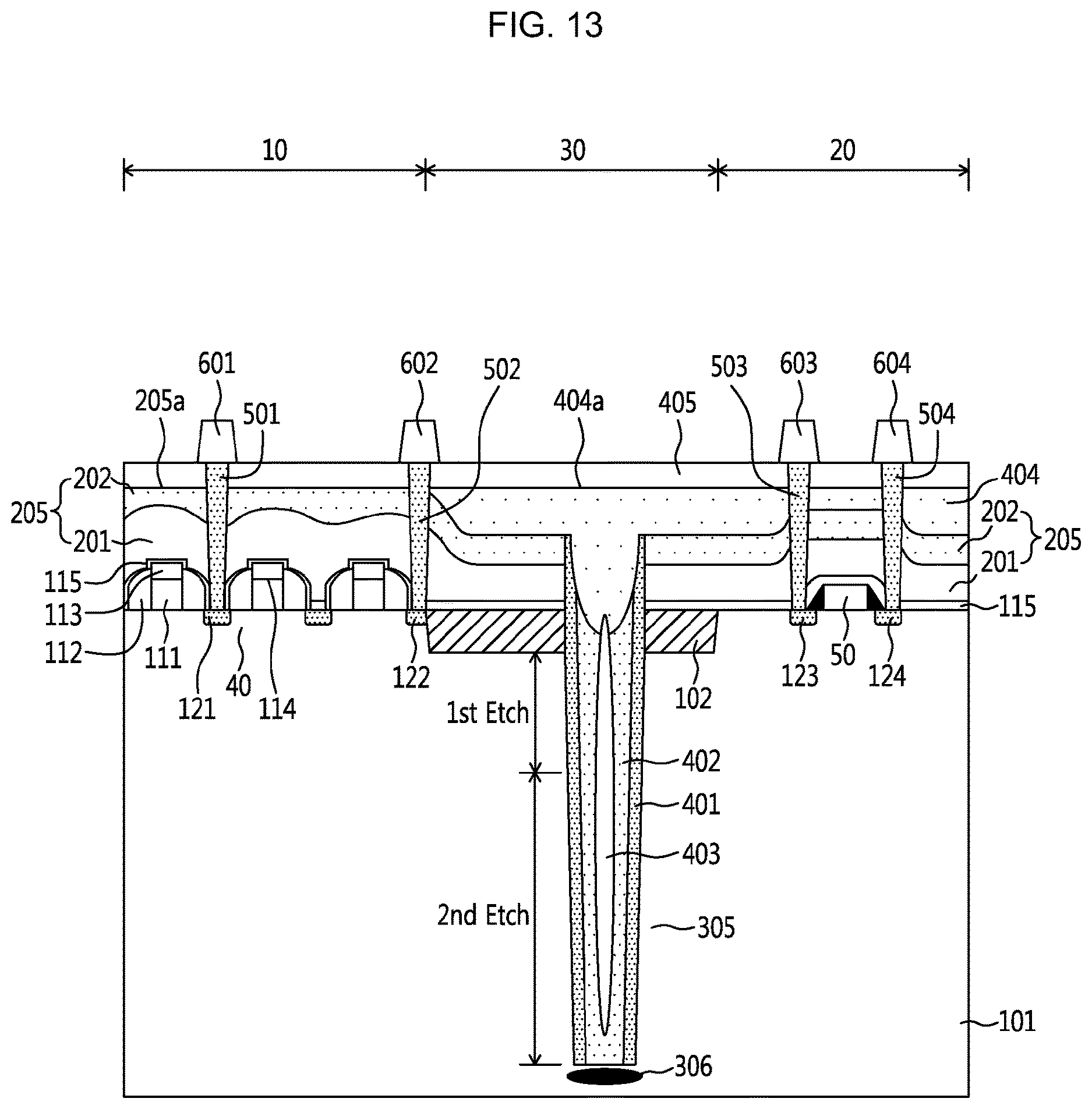 Patent US12610794 Figure 13 – Semiconductor device and method having deep trench isolation