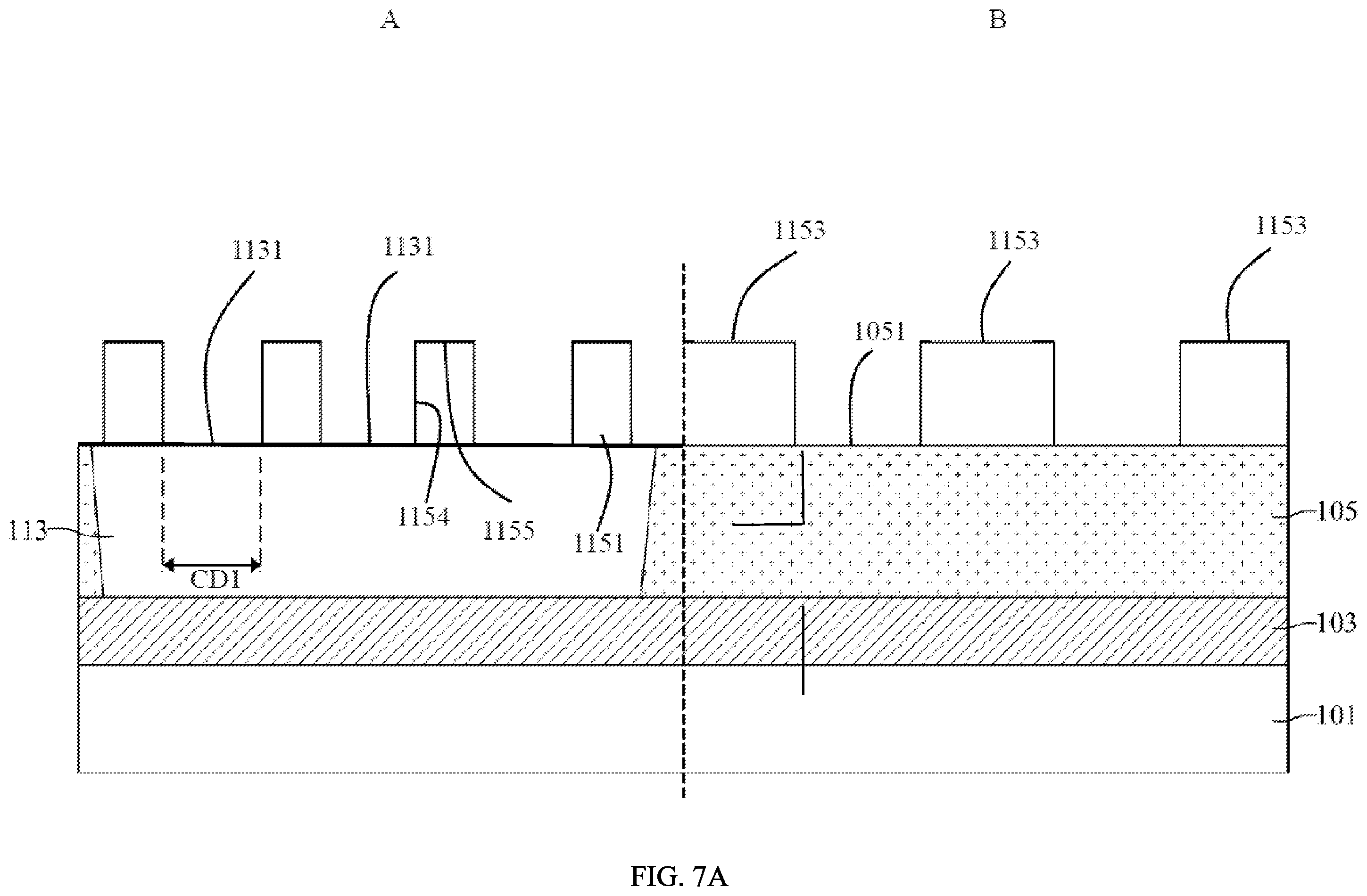 Patent US12610803 Figure 7 – Semiconductor device structure with reduced critical dimension and method for preparing the same
