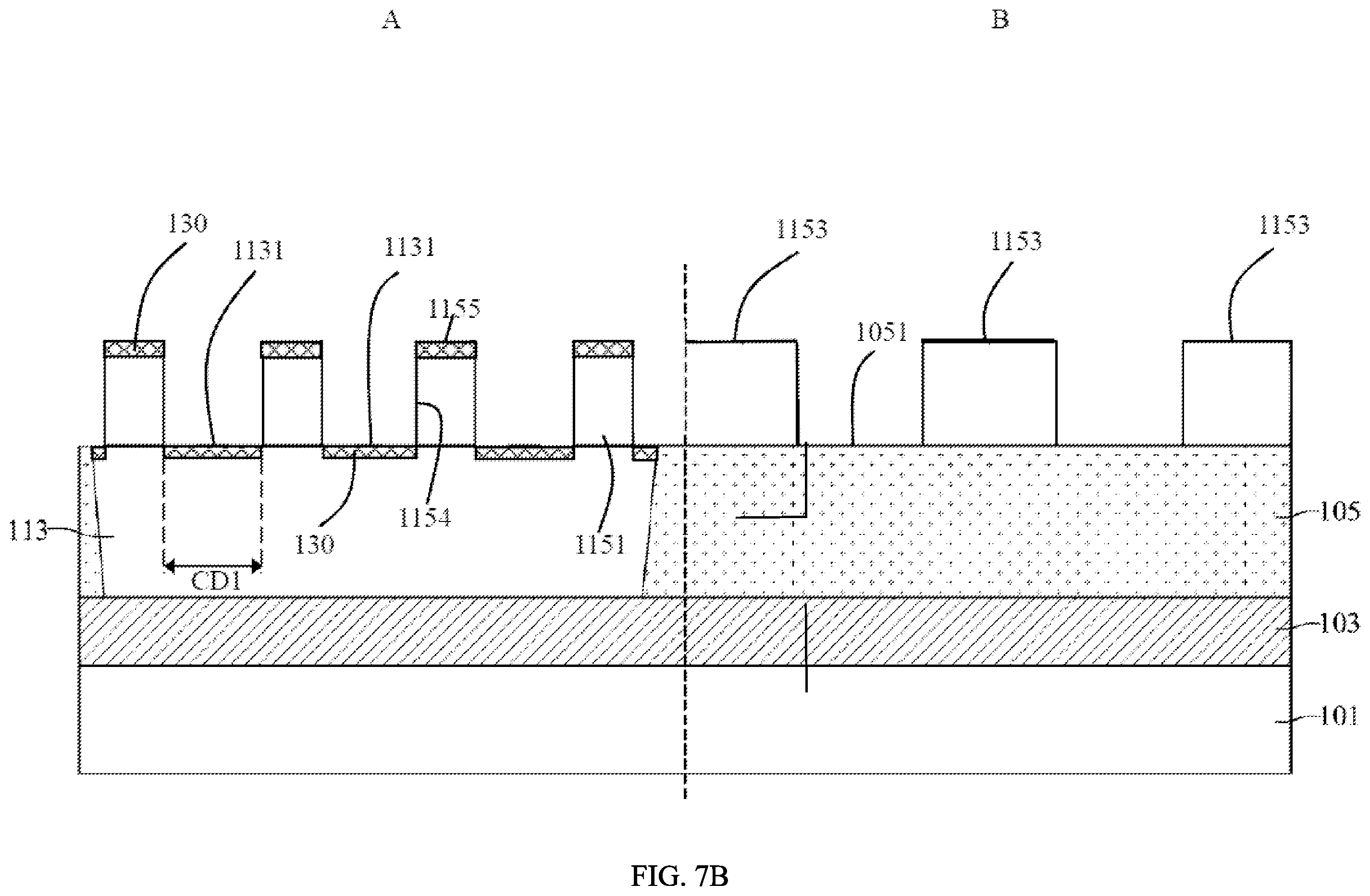 Patent US12610803 Figure 8 – Semiconductor device structure with reduced critical dimension and method for preparing the same