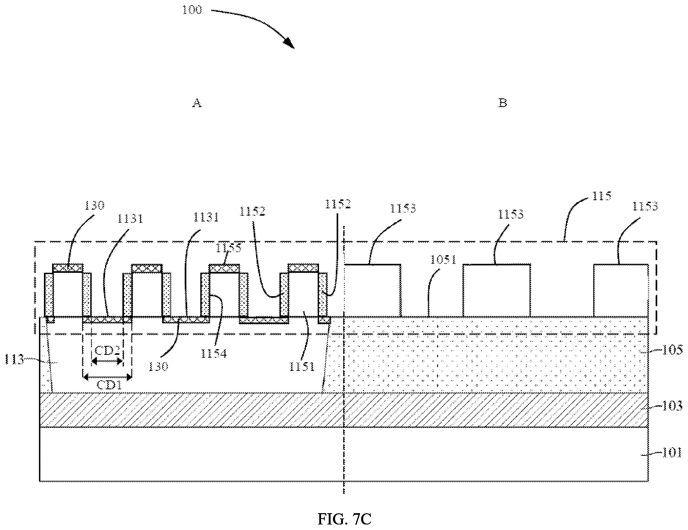 Patent US12610803 Figure 9 – Semiconductor device structure with reduced critical dimension and method for preparing the same
