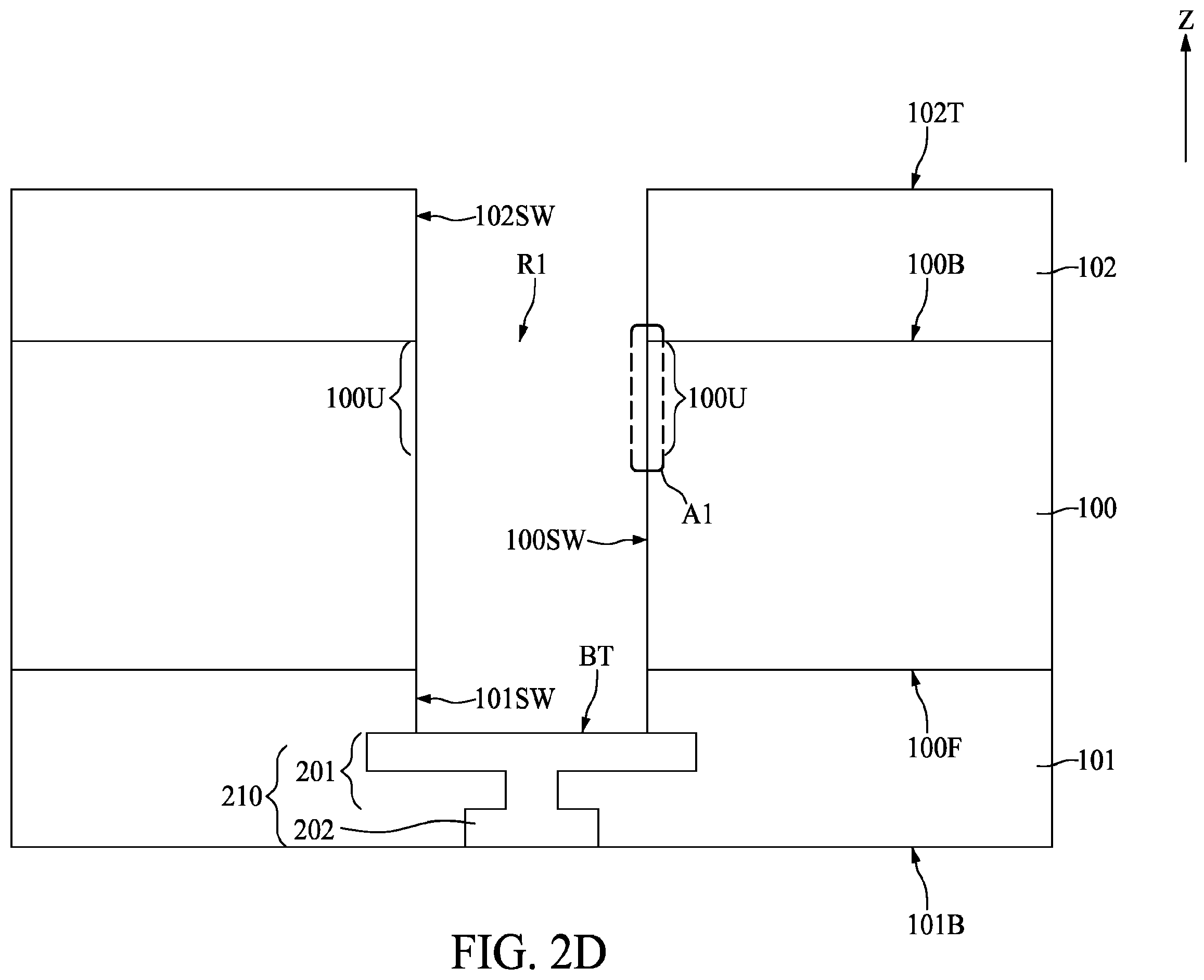 Patent US12610805 Figure 5 – Semiconductor device with polymer liner and method for fabricating the same