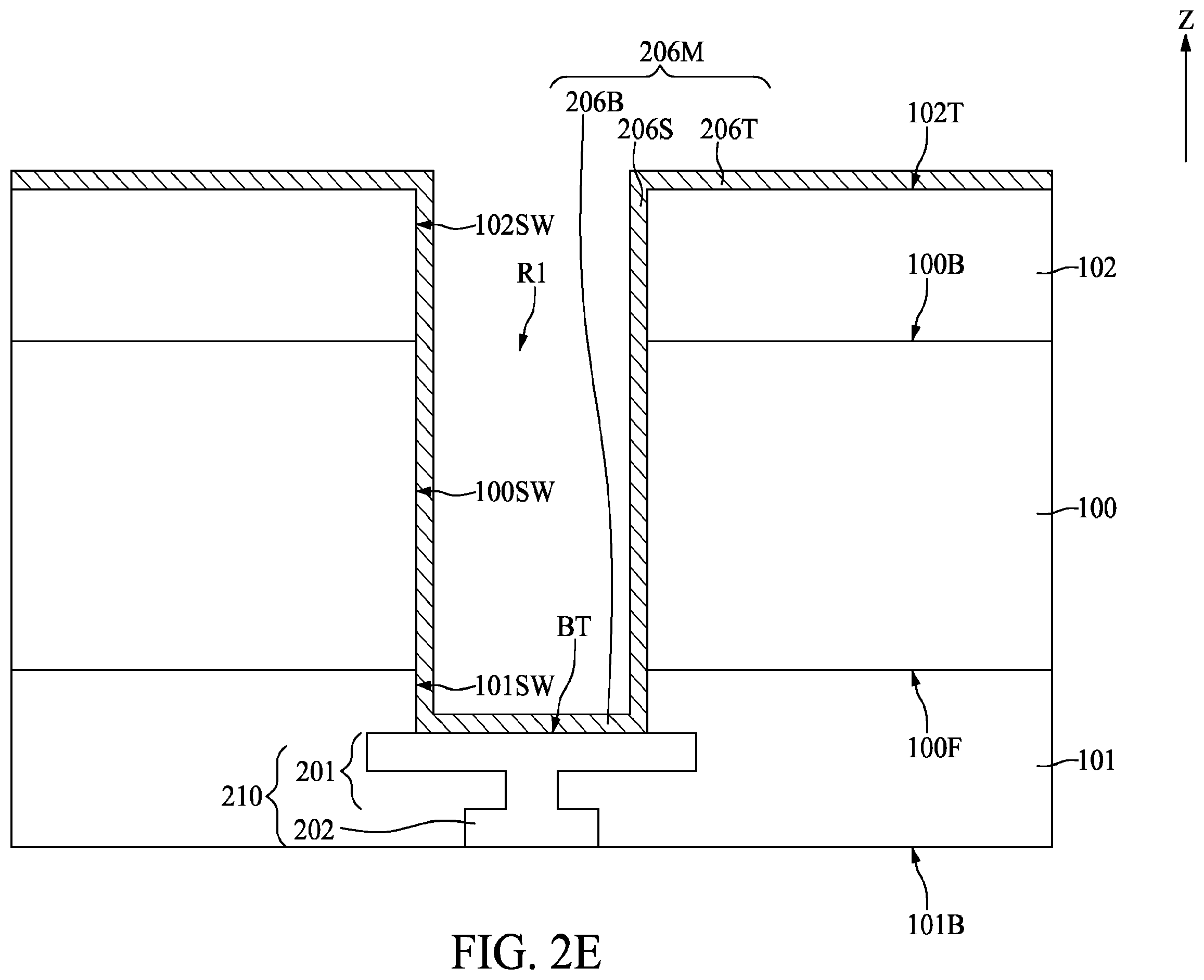 Patent US12610805 Figure 7 – Semiconductor device with polymer liner and method for fabricating the same