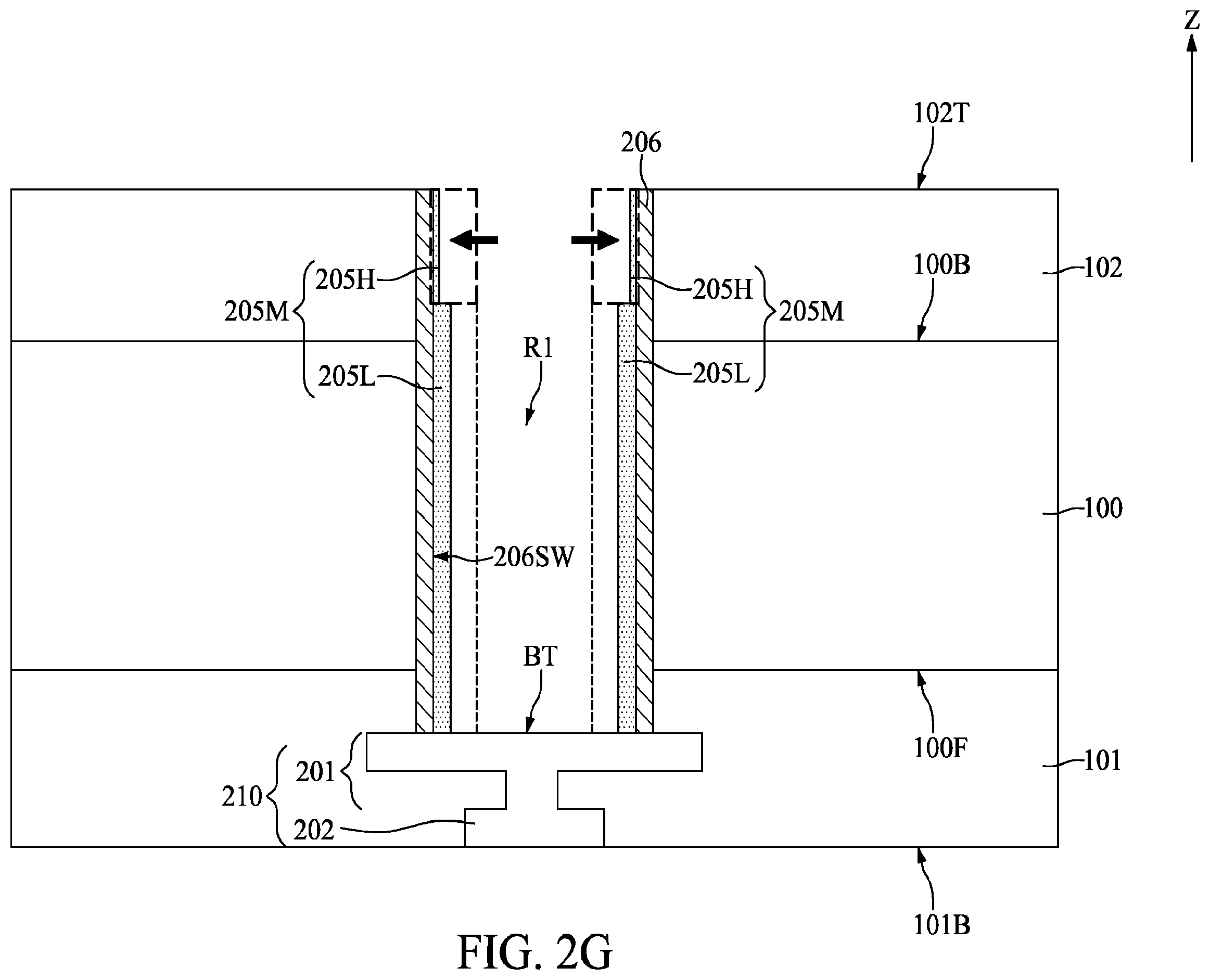Patent US12610805 Figure 10 – Semiconductor device with polymer liner and method for fabricating the same