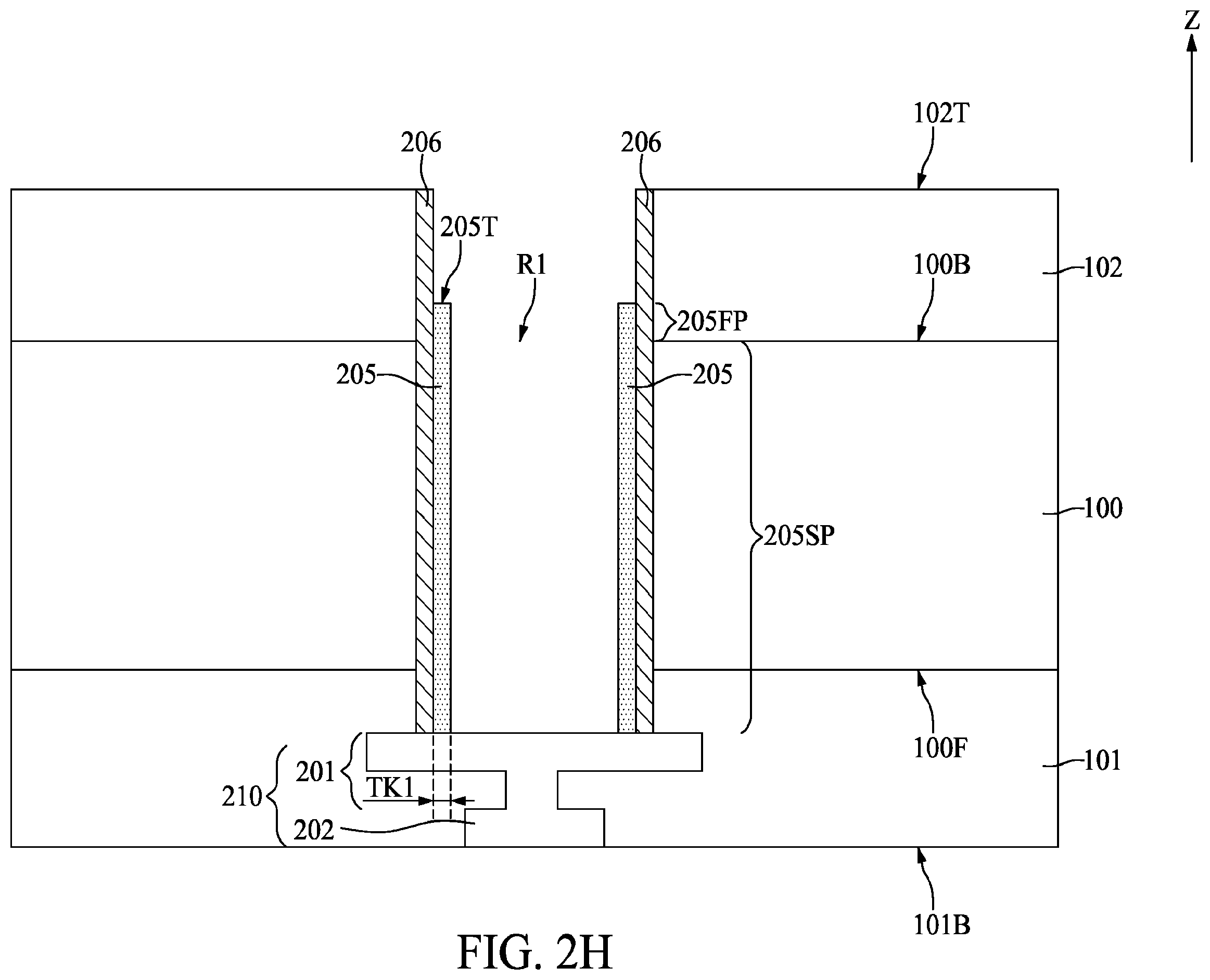 Patent US12610805 Figure 13 – Semiconductor device with polymer liner and method for fabricating the same