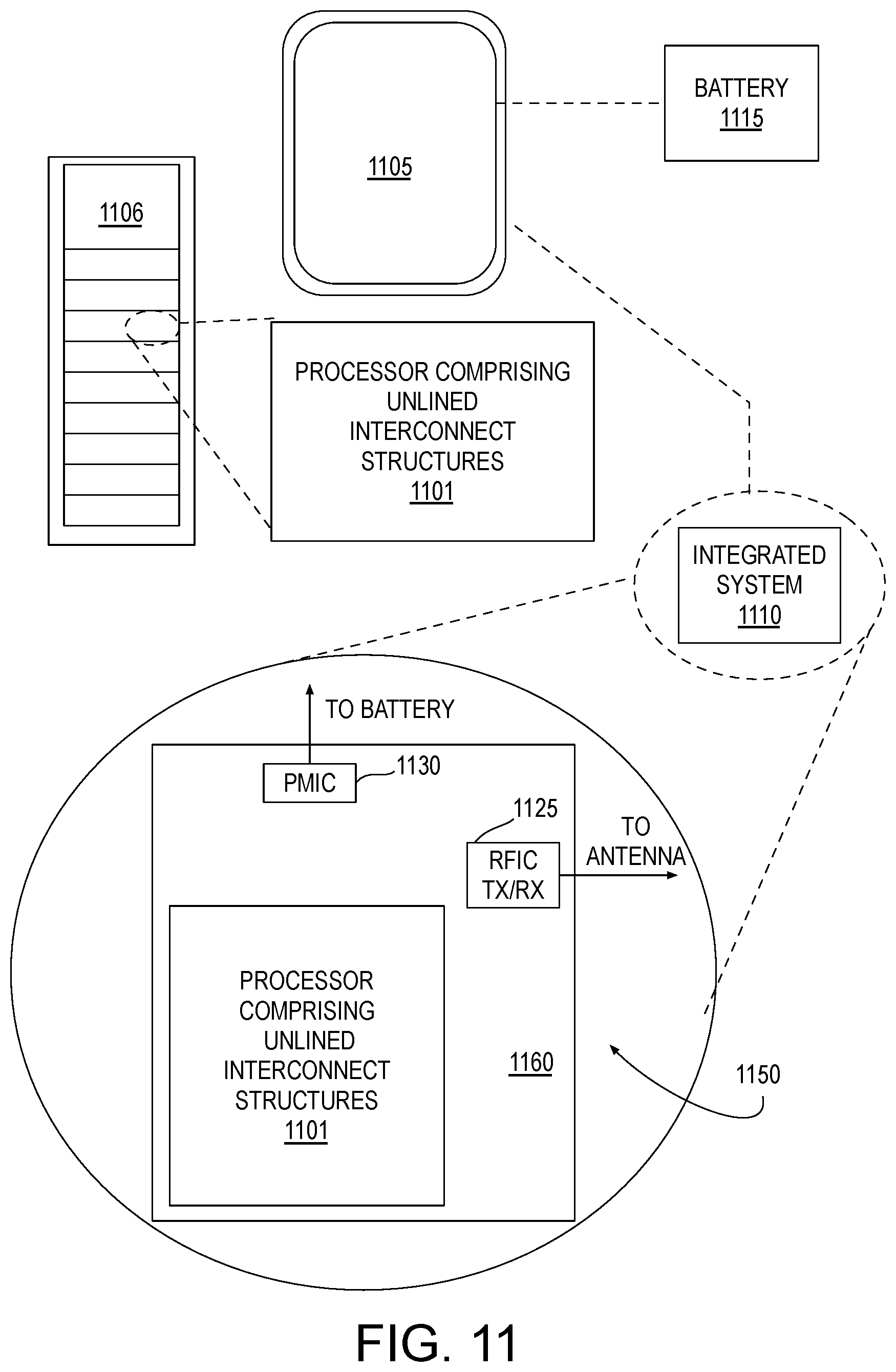Patent US12610806 Figure 13 – Interconnect structures with nitrogen-rich dielectric material interfaces for low resistance vias in integrated circuits