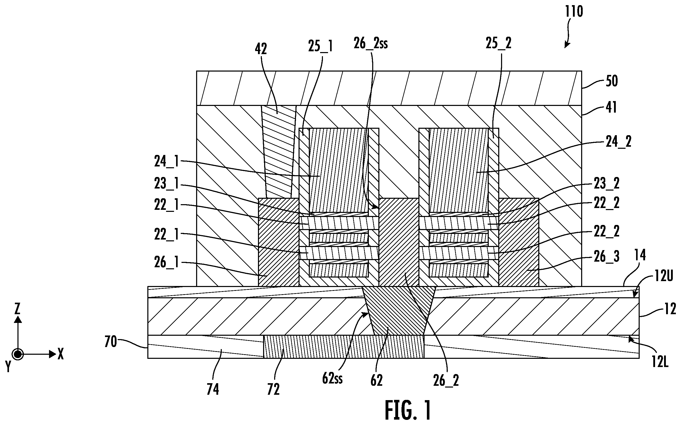 Patent US12610807 Figure 1 – Integrated circuit devices including a back side power distribution network structure and methods of forming the same