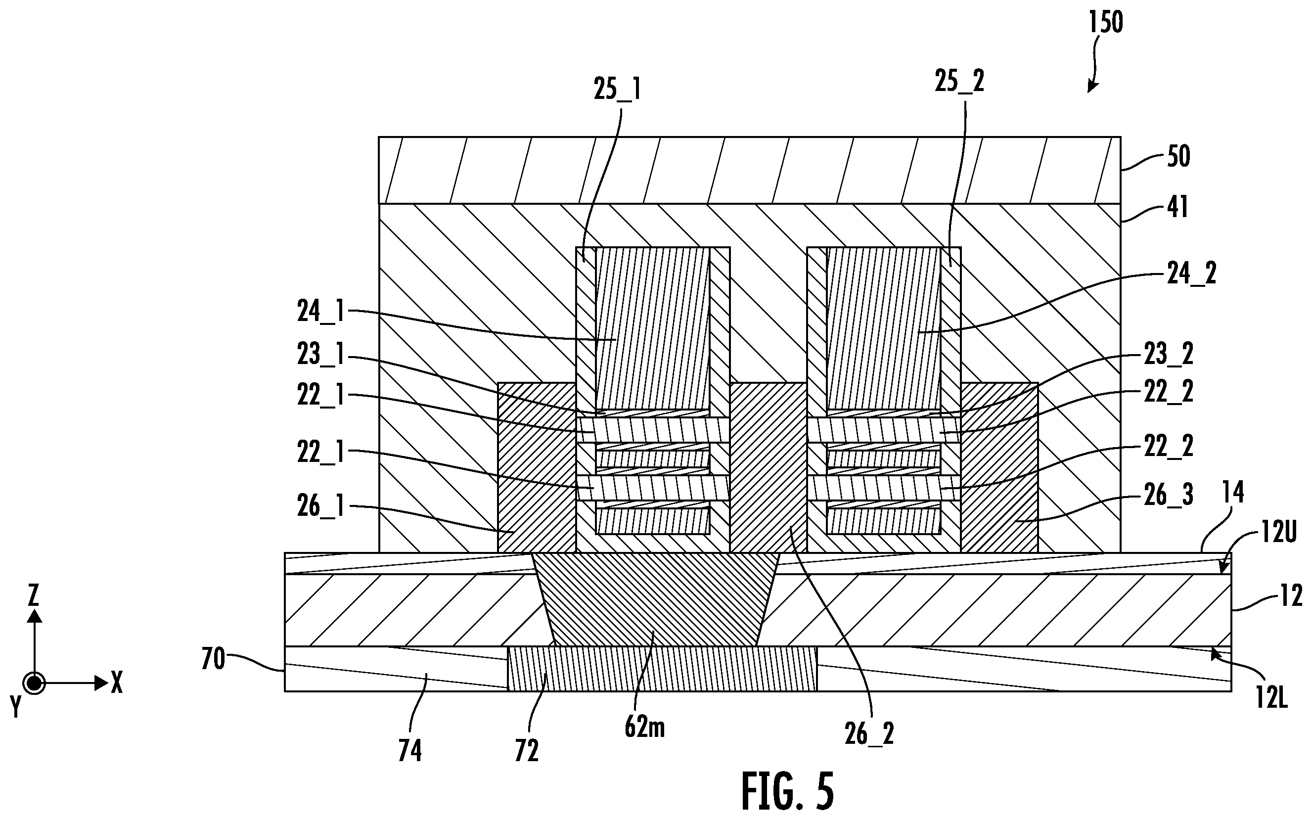 Patent US12610807 Figure 5 – Integrated circuit devices including a back side power distribution network structure and methods of forming the same