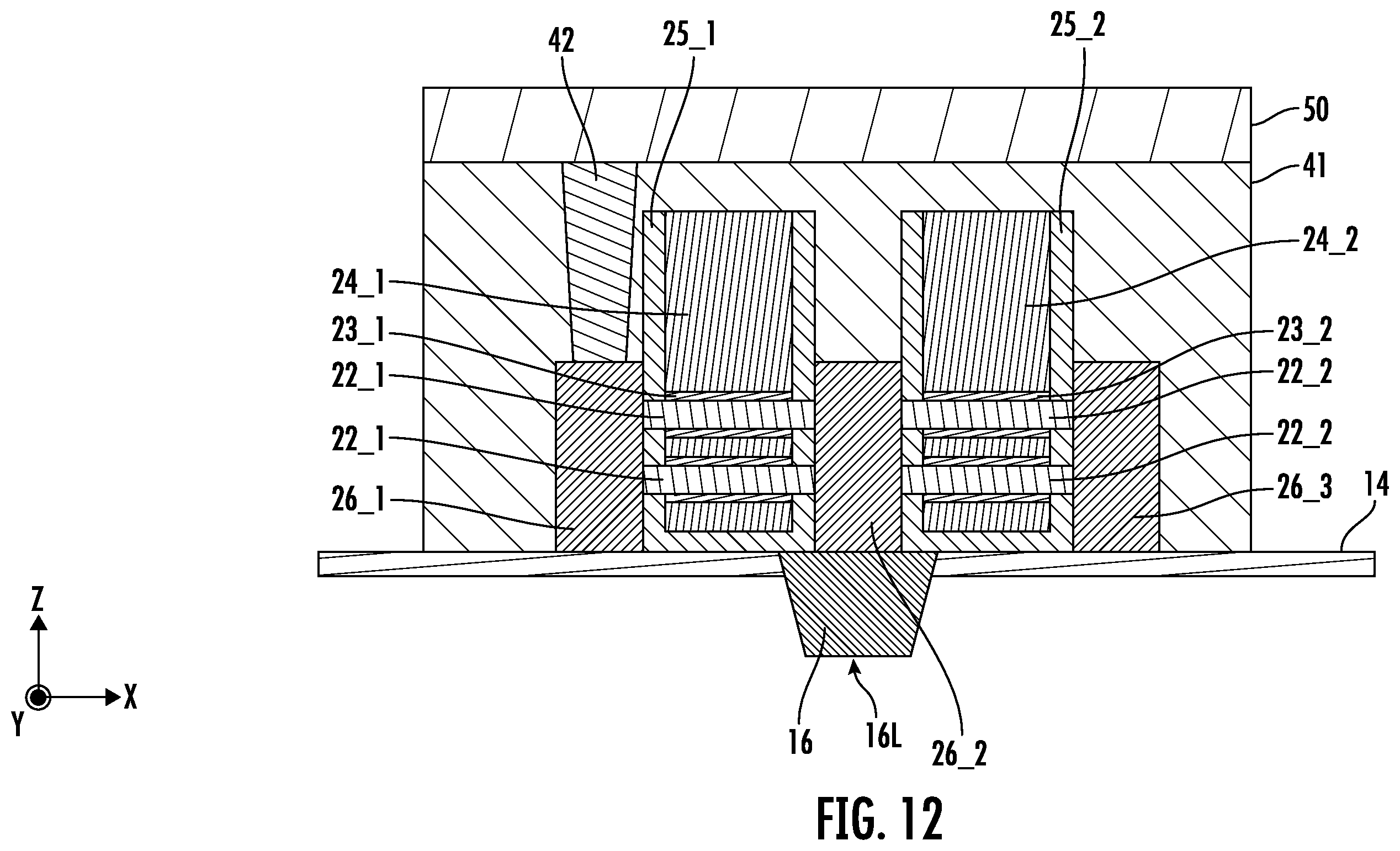 Patent US12610807 Figure 12 – Integrated circuit devices including a back side power distribution network structure and methods of forming the same