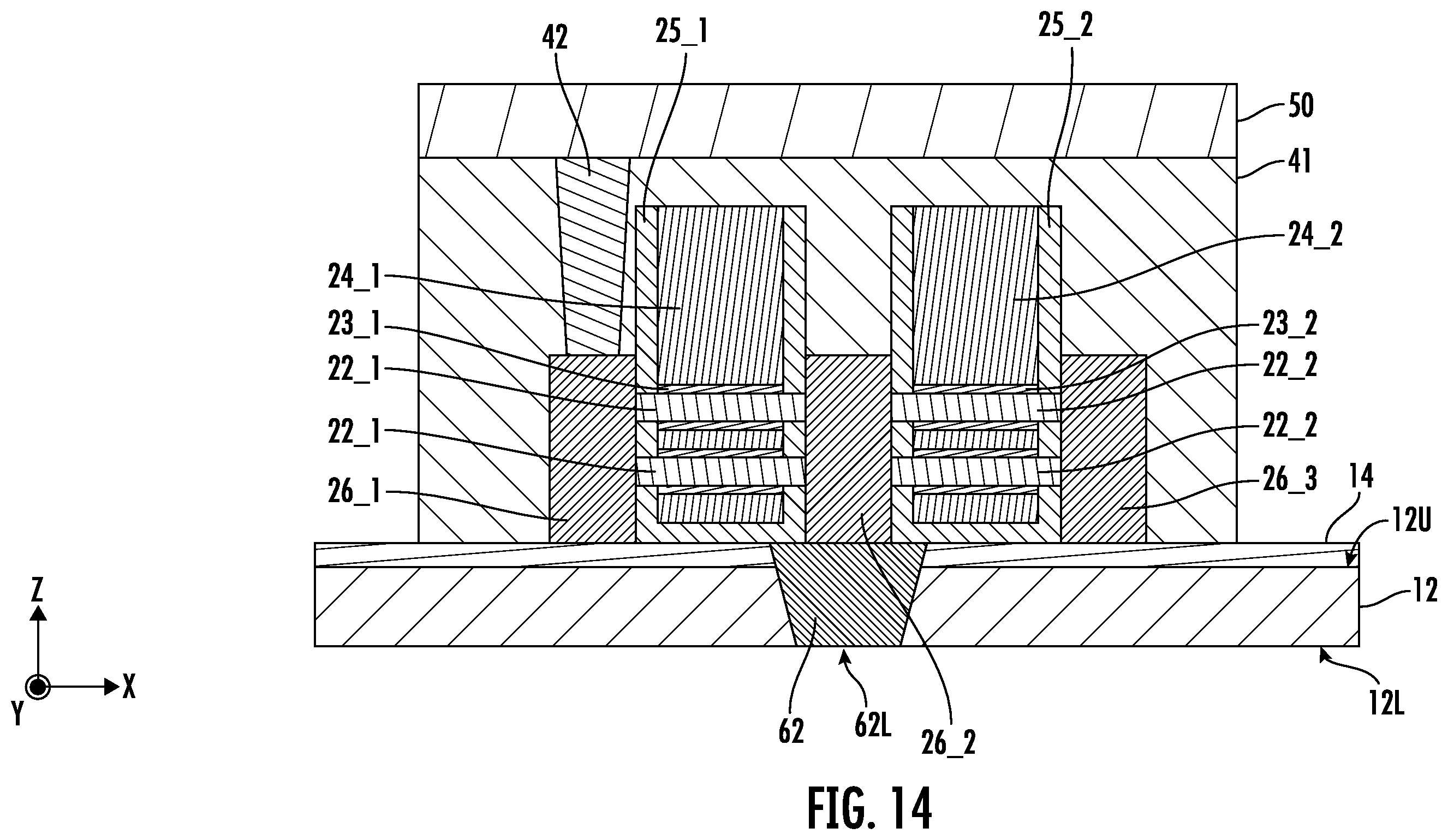 Patent US12610807 Figure 14 – Integrated circuit devices including a back side power distribution network structure and methods of forming the same