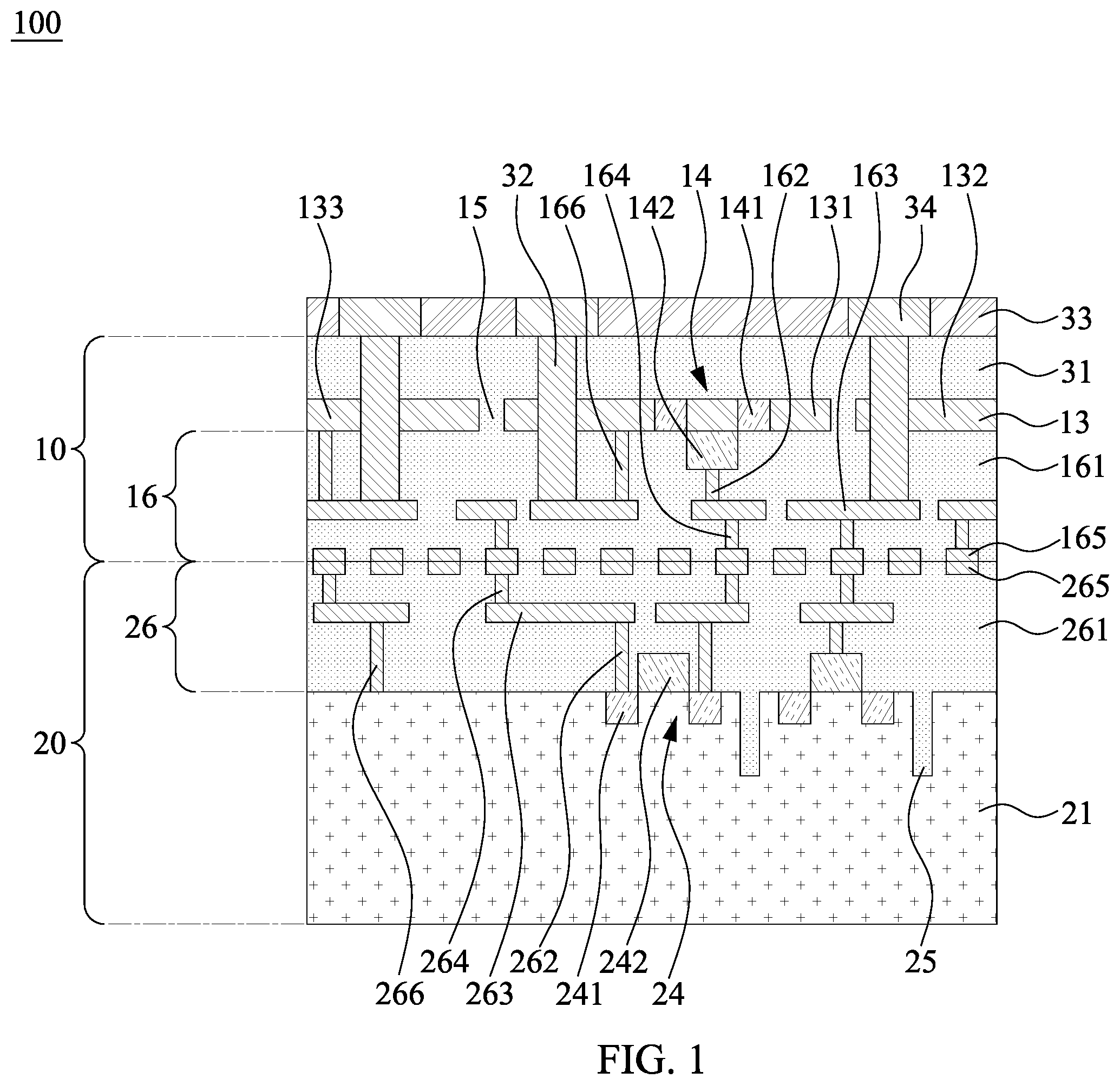 Patent US12610810 Figure 1 – Semiconductor structure and method of manufacturing the same