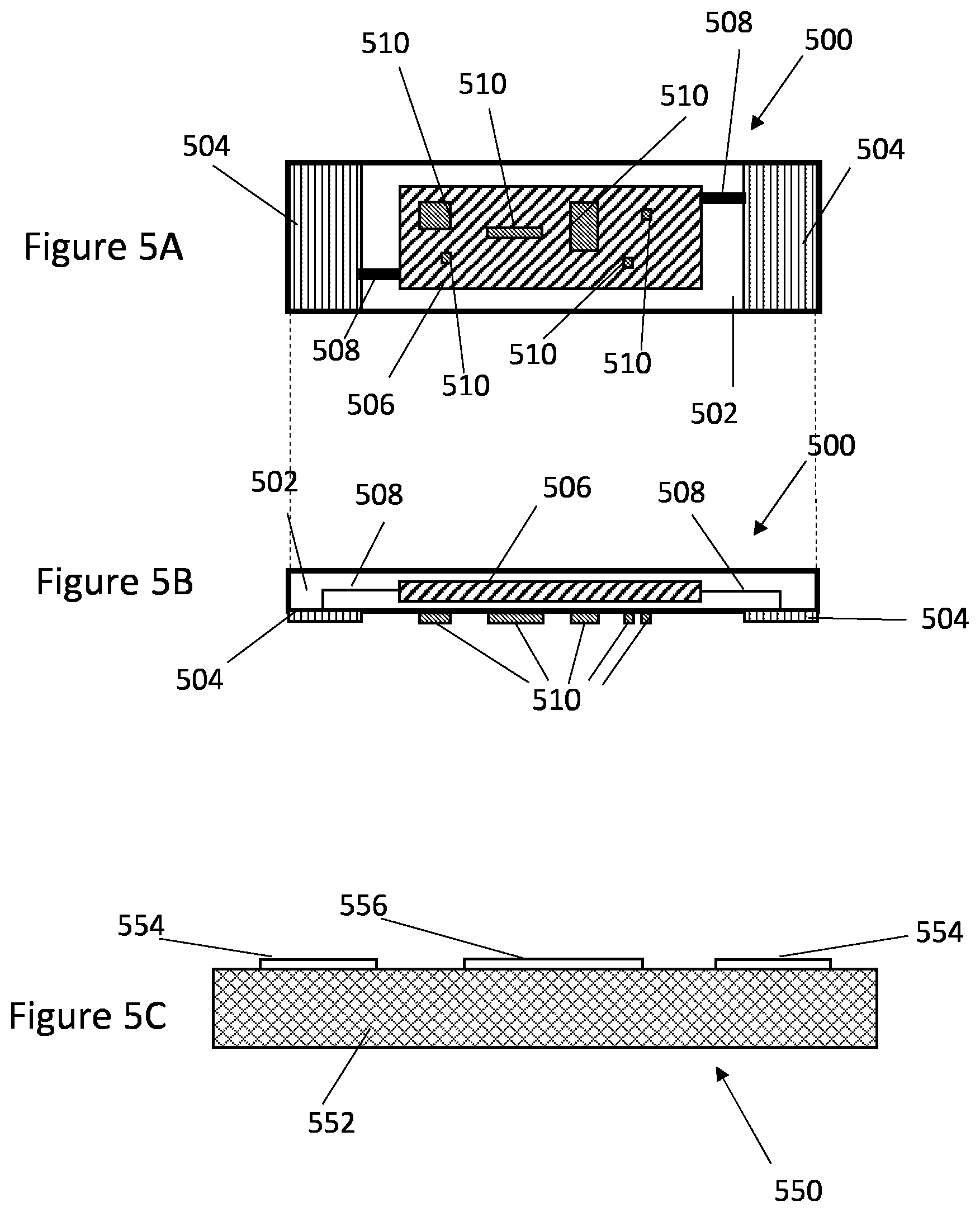 Patent US12610823 Figure 5 – Flexible electronic circuits with support structures