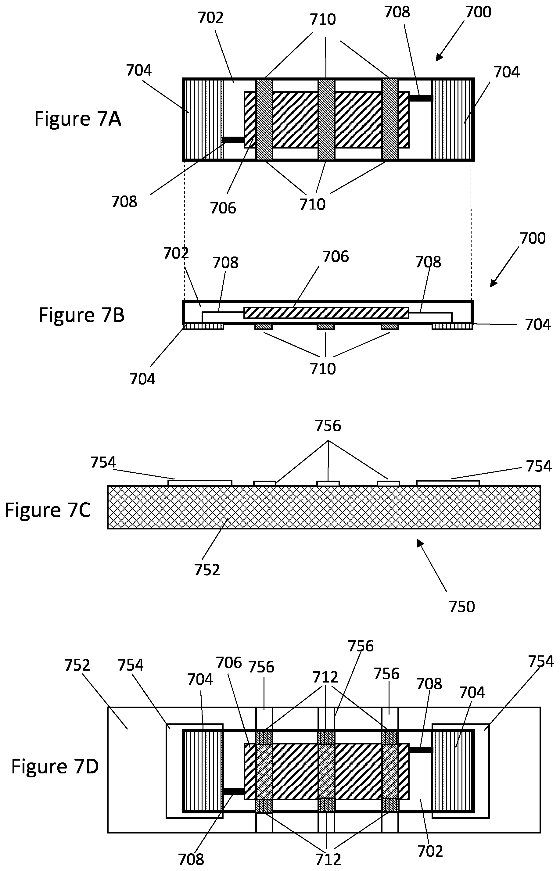 Patent US12610823 Figure 7 – Flexible electronic circuits with support structures