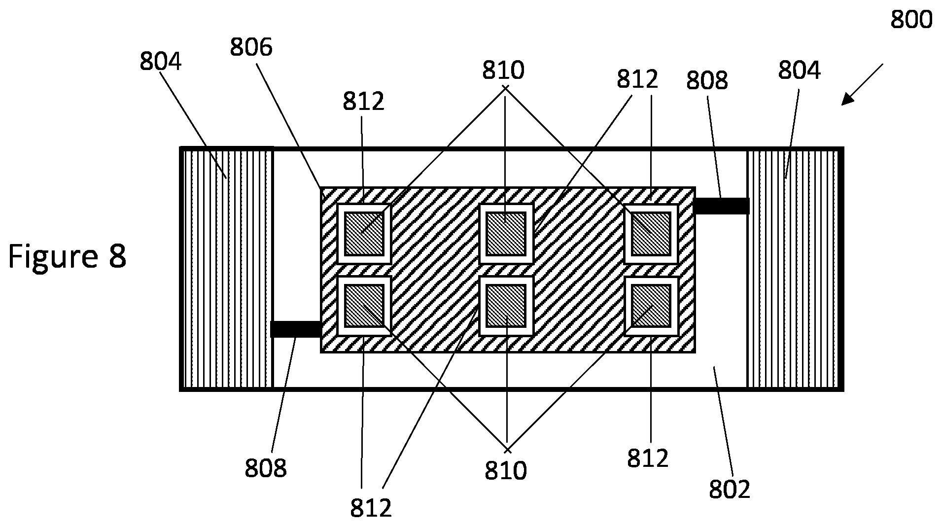 Patent US12610823 Figure 8 – Flexible electronic circuits with support structures