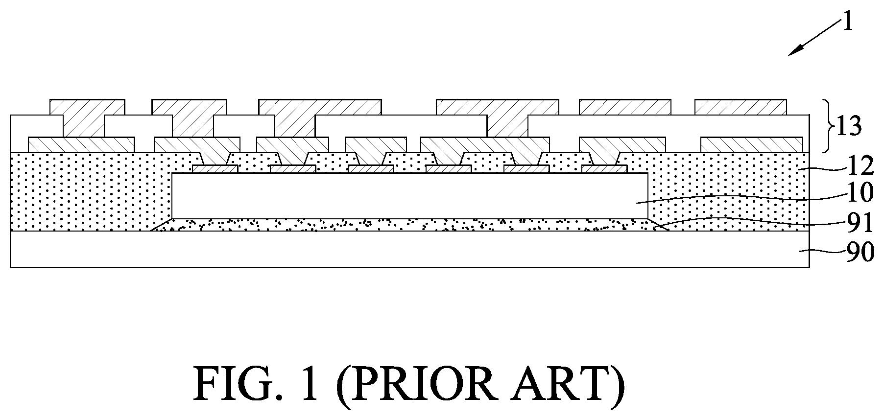 Patent US12610838 Figure 1 – Component-embedded packaging structure