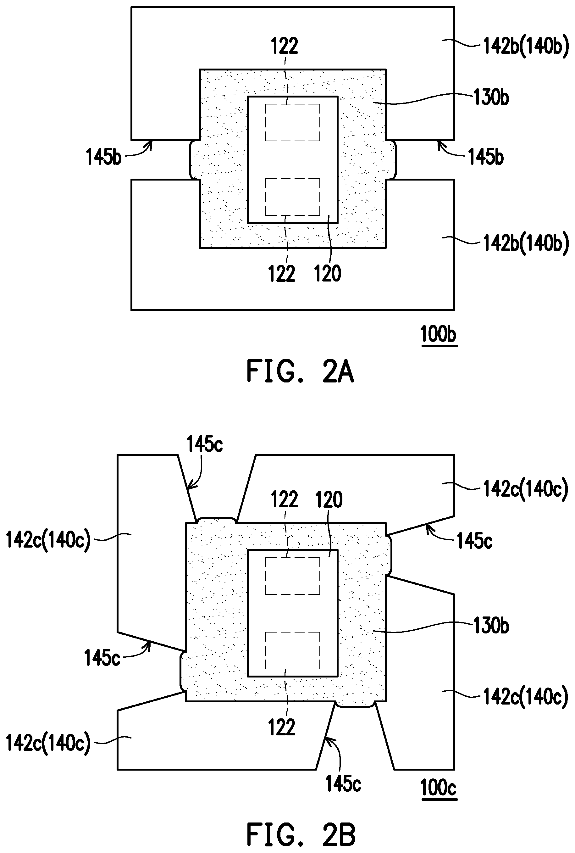 Patent US12610842 Figure 2 – Electronic device including an underfill layer and a protective structure adjacent to the underfill layer