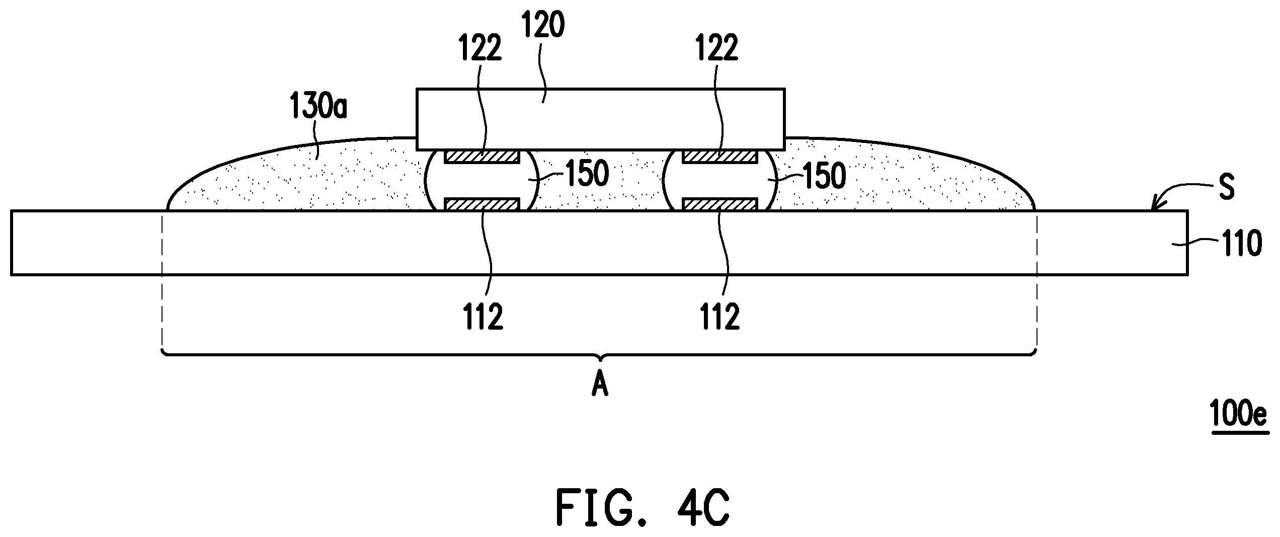 Patent US12610842 Figure 6 – Electronic device including an underfill layer and a protective structure adjacent to the underfill layer