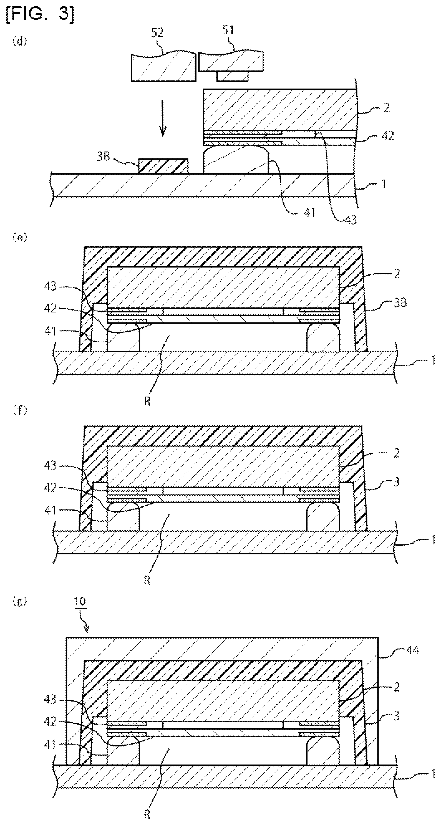 Patent US12610853 Figure 3 – Curable composition for inkjet and air cavity formation, electronic component, and method for manufacturing electronic component