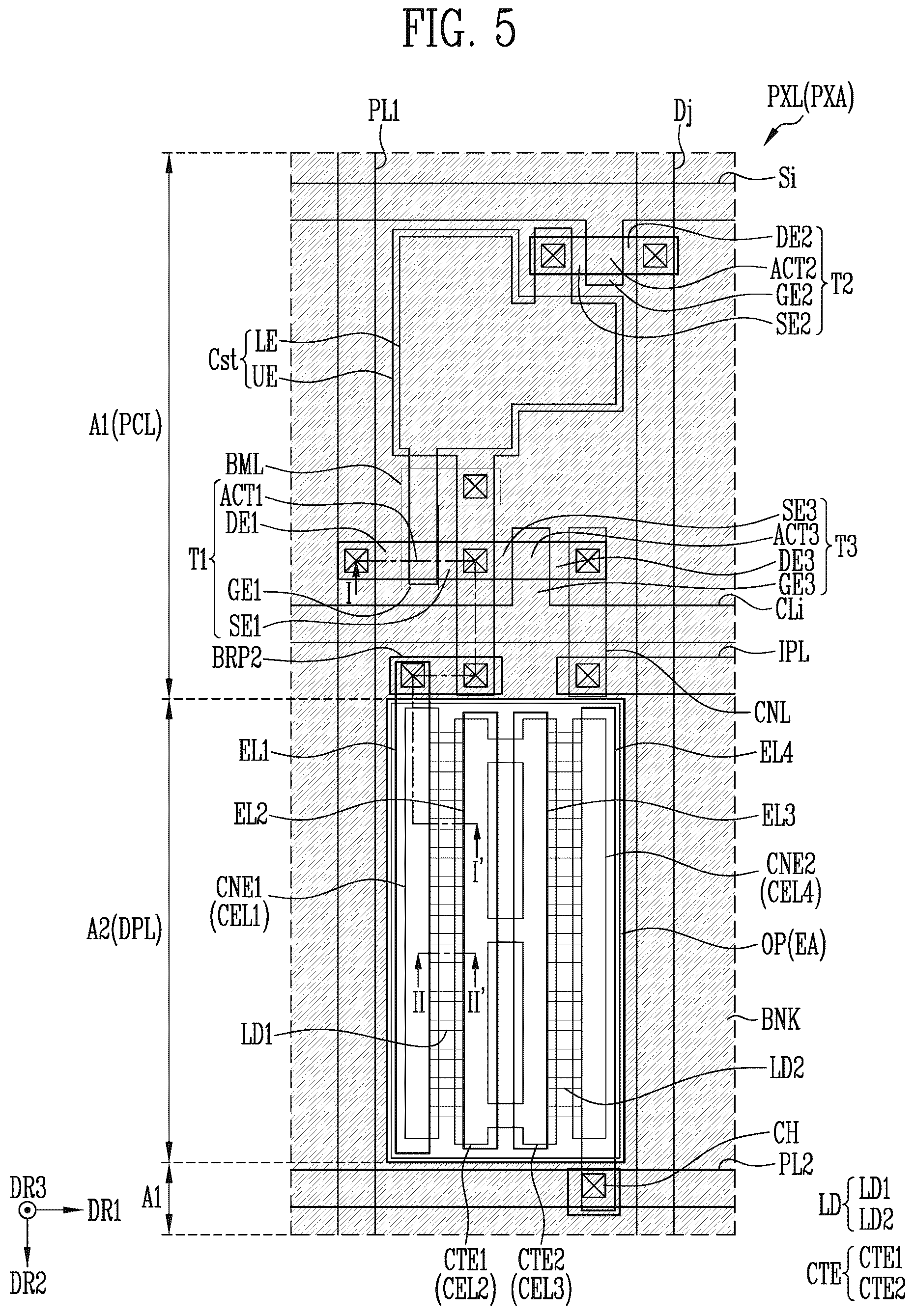 Patent US12610859 Figure 5 – Display device and manufacturing method thereof for reducing pixel defects
