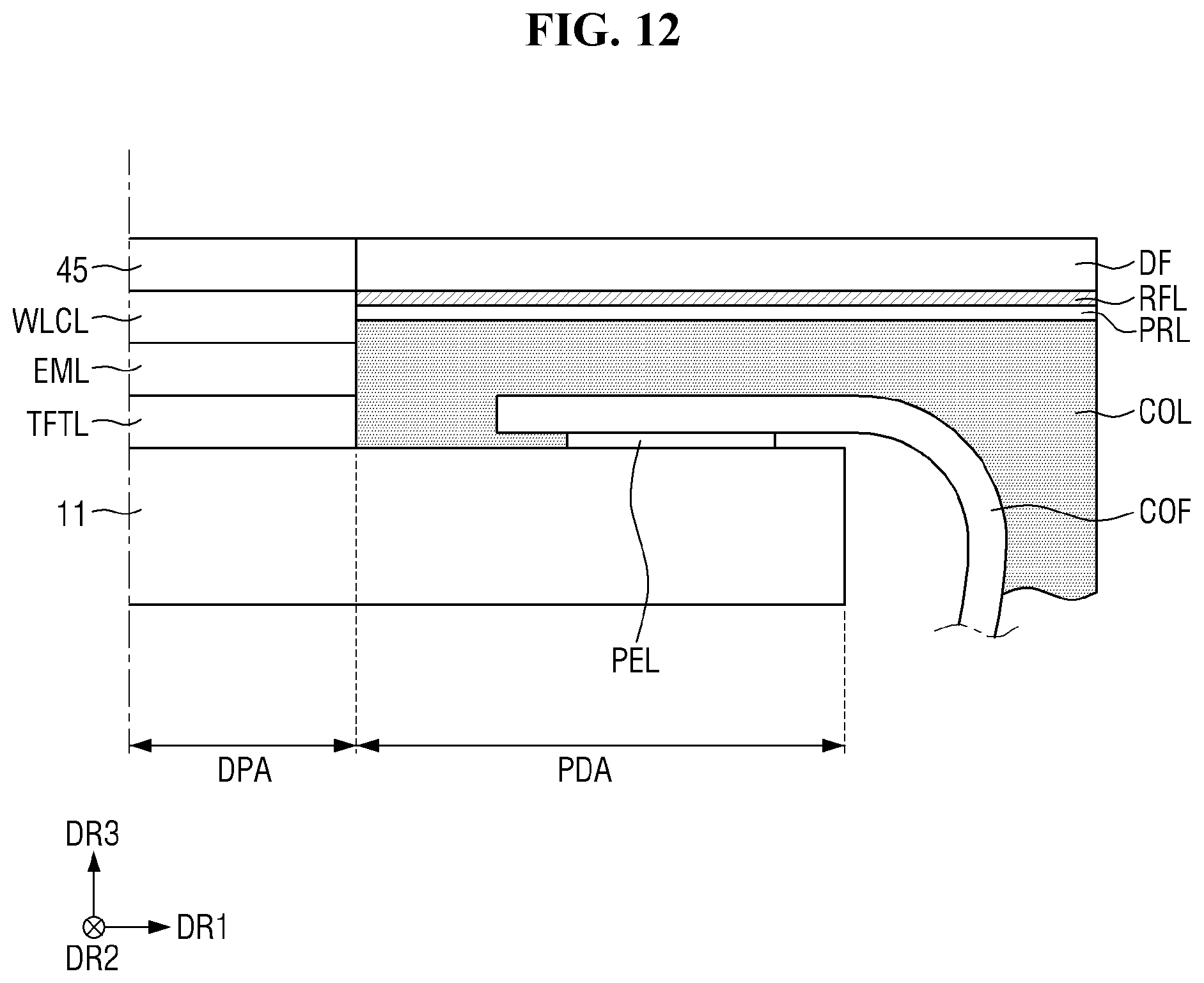 Patent US12610861 Figure 12 – Display device and method of manufacturing the same