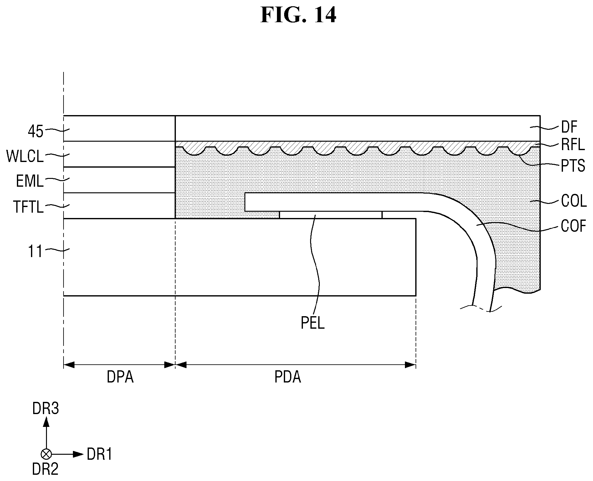 Patent US12610861 Figure 14 – Display device and method of manufacturing the same