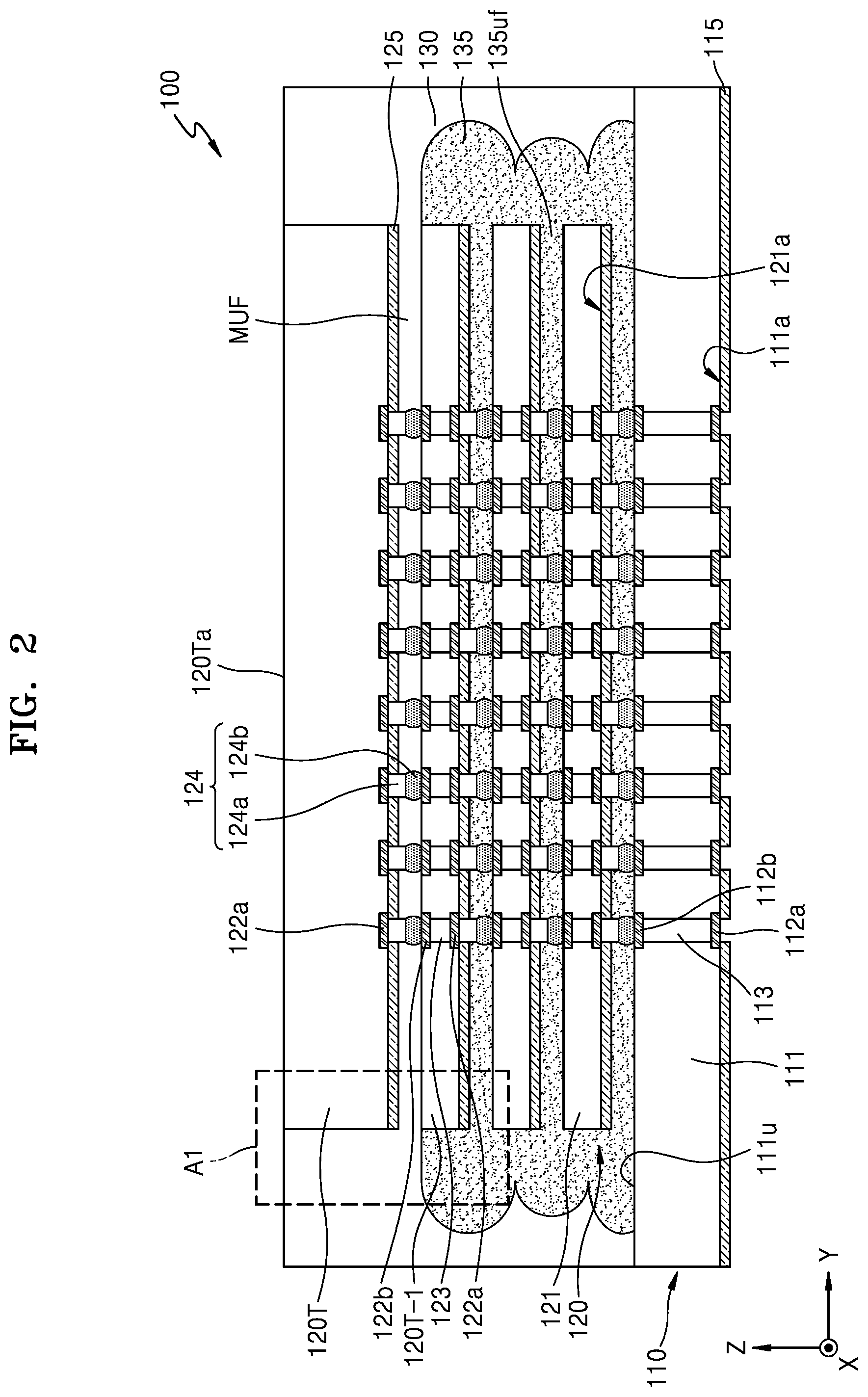 Patent US12610865 Figure 2 – Semiconductor device and semiconductor package