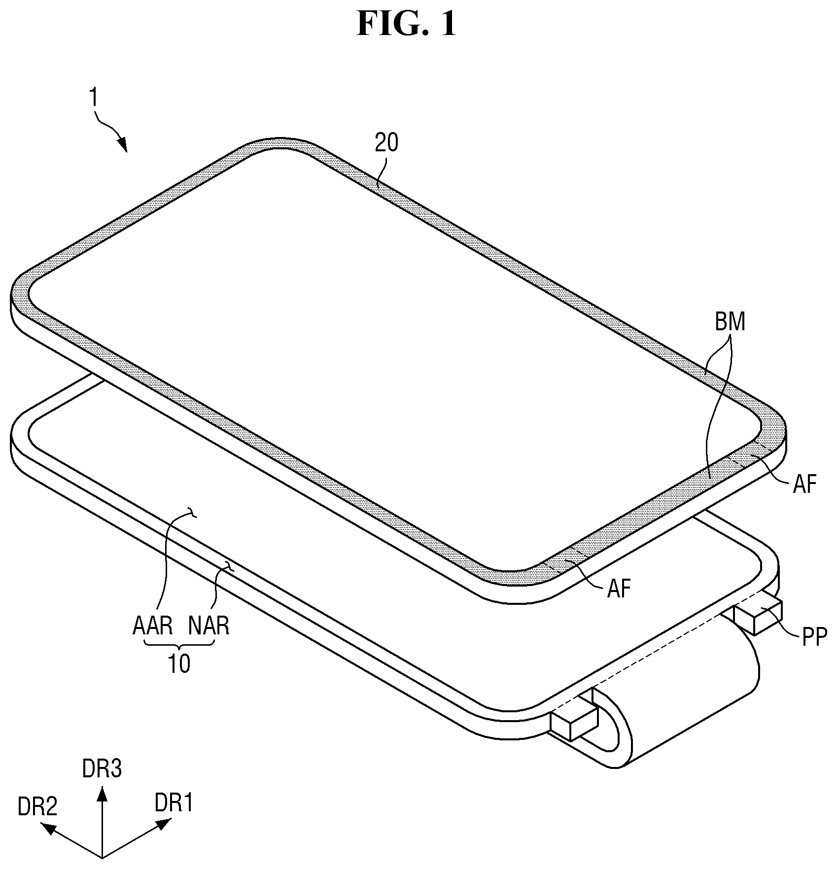 Patent US12610867 Figure 1 – Display device