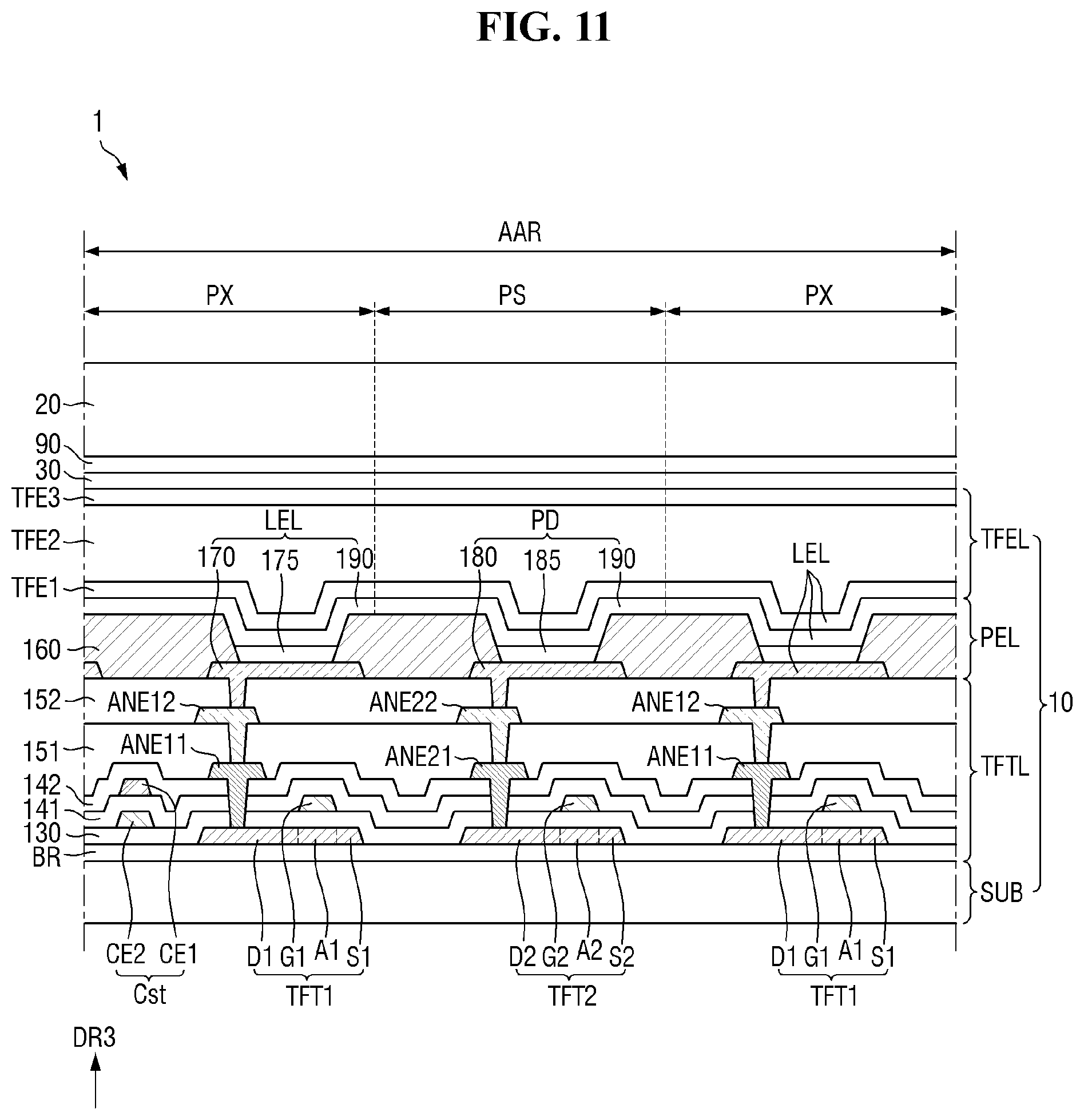 Patent US12610867 Figure 11 – Display device
