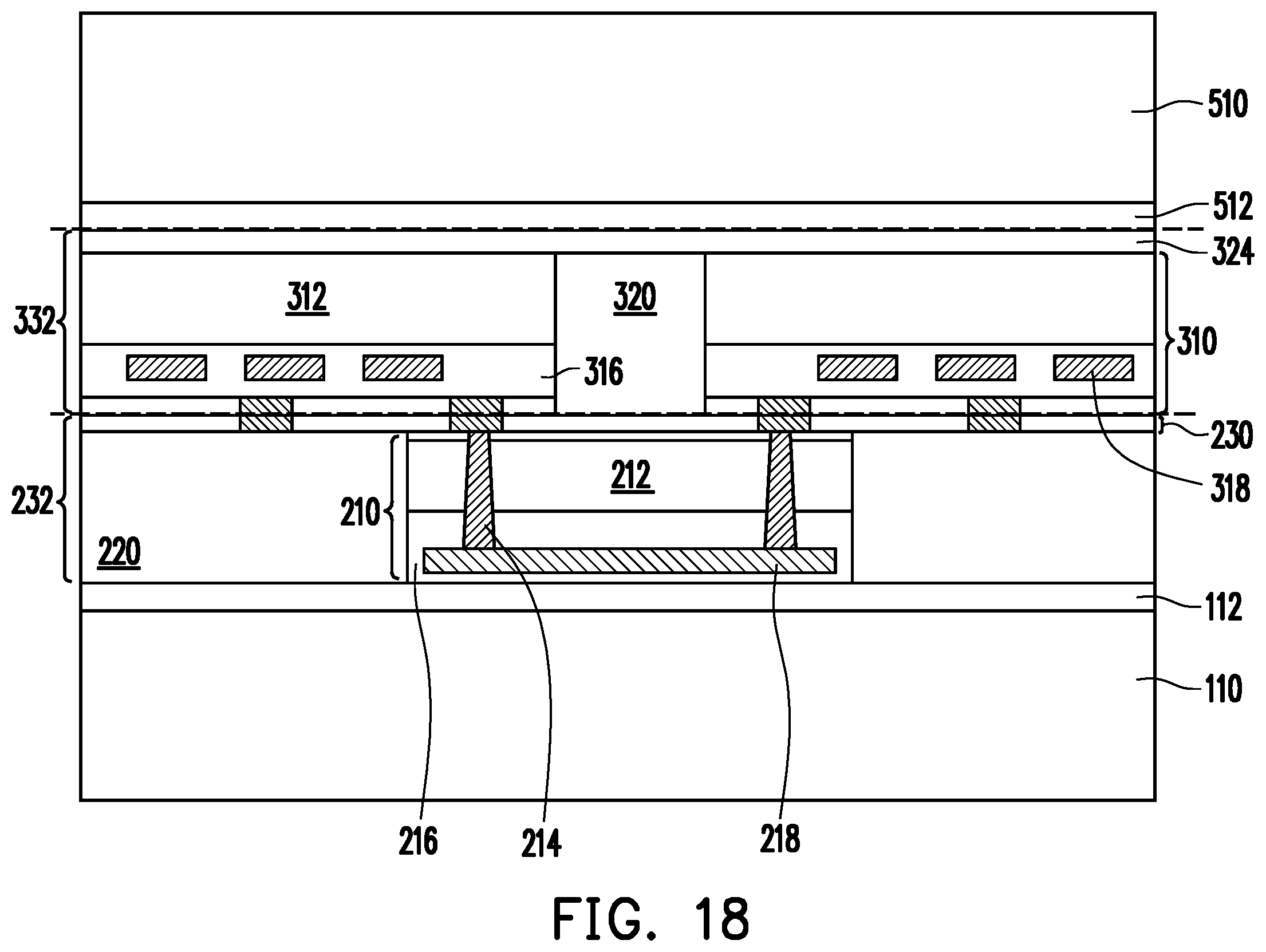 Patent US12610871 Figure 18 – Through-dielectric vias for direct connection and method forming same