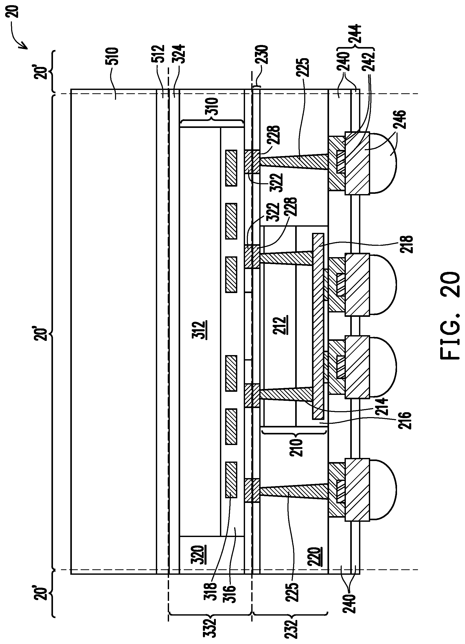 Patent US12610871 Figure 20 – Through-dielectric vias for direct connection and method forming same