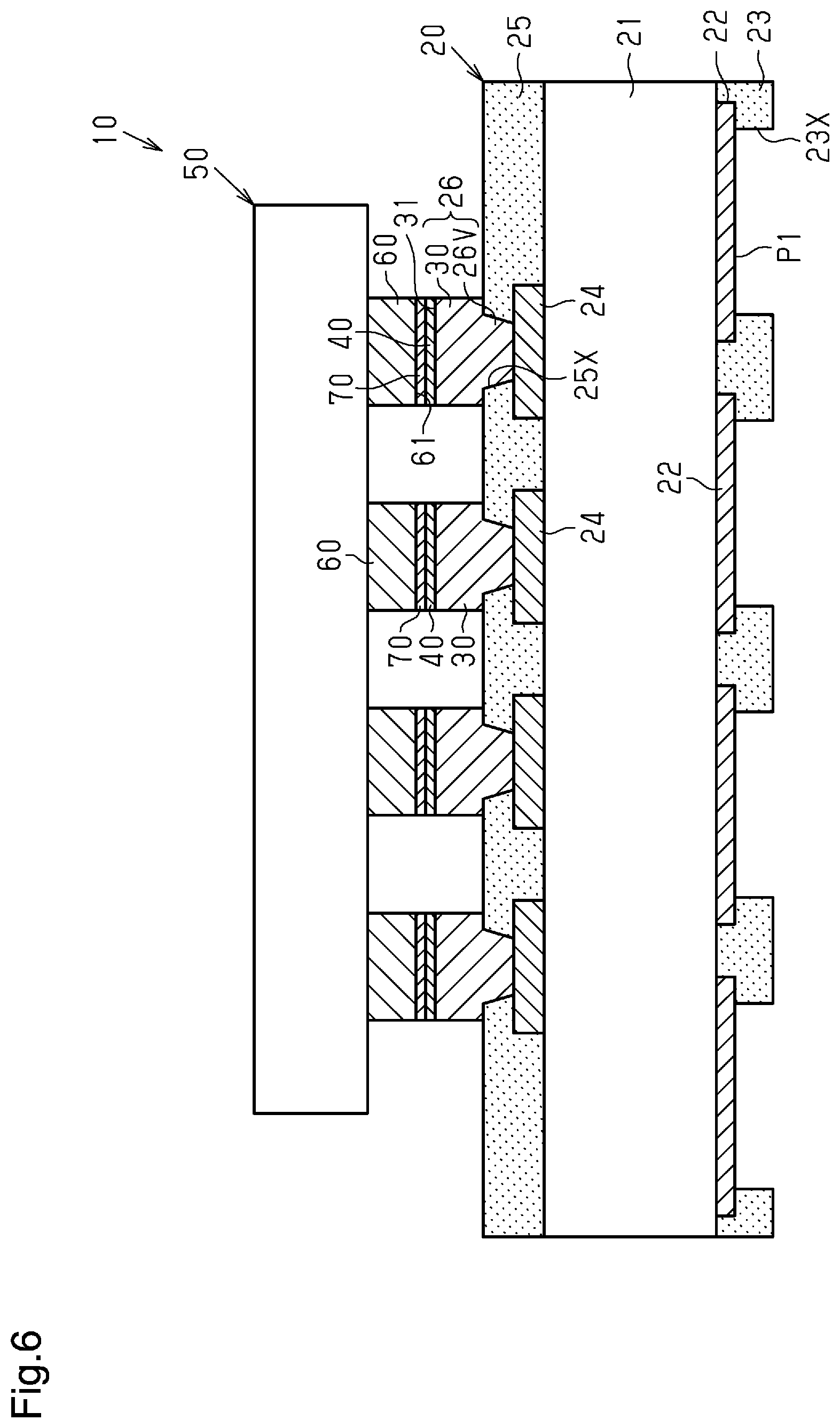 Patent US12610874 Figure 6 – Connection structural body with Cu—Cu bonding and roughened surface deposits