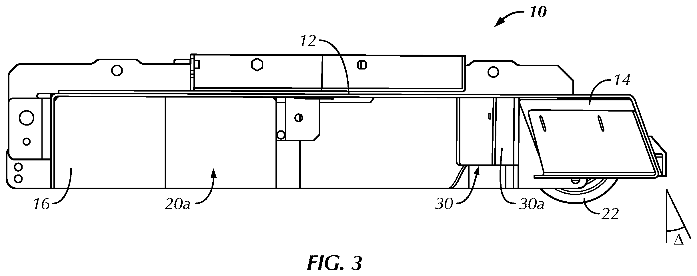 Patent US12610884 Figure 3 – Baffles for mower deck