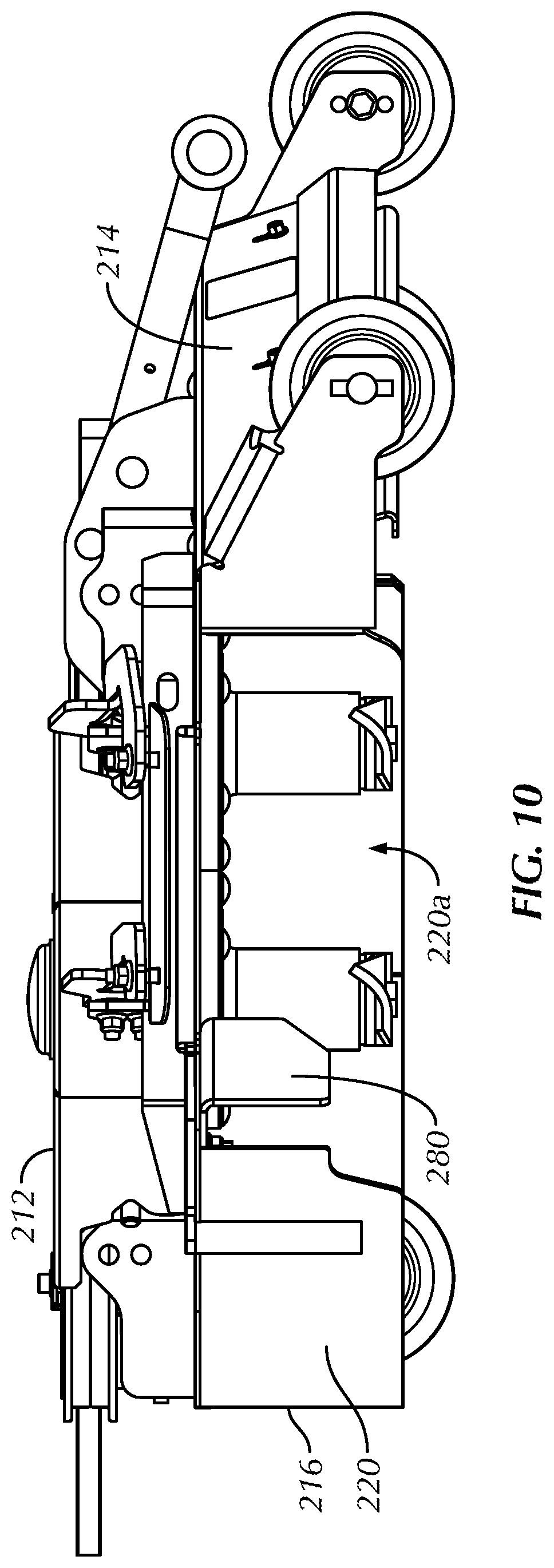 Patent US12610884 Figure 10 – Baffles for mower deck