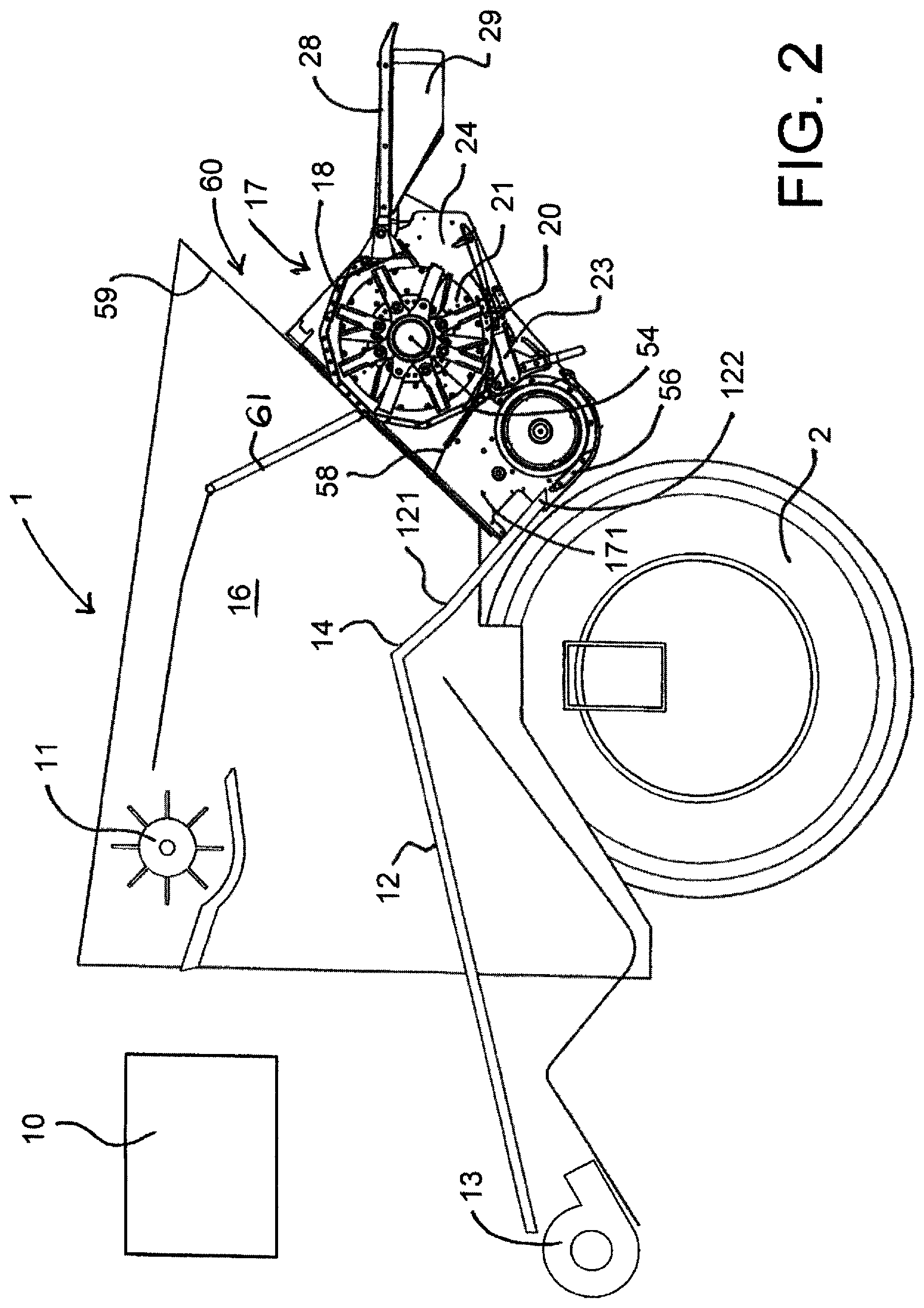 Patent US12610886 Figure 2 – Weed seed destruction on a combine harvester including transferring grain from the grain loss sensor to the destructor