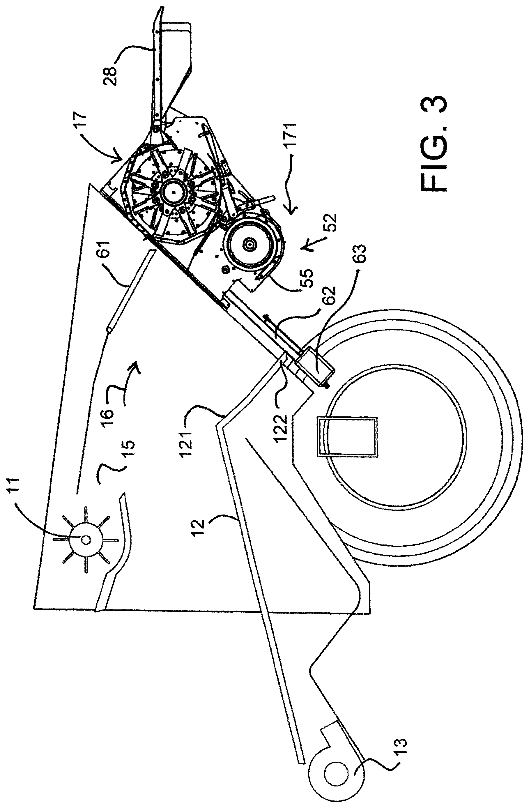 Patent US12610886 Figure 3 – Weed seed destruction on a combine harvester including transferring grain from the grain loss sensor to the destructor