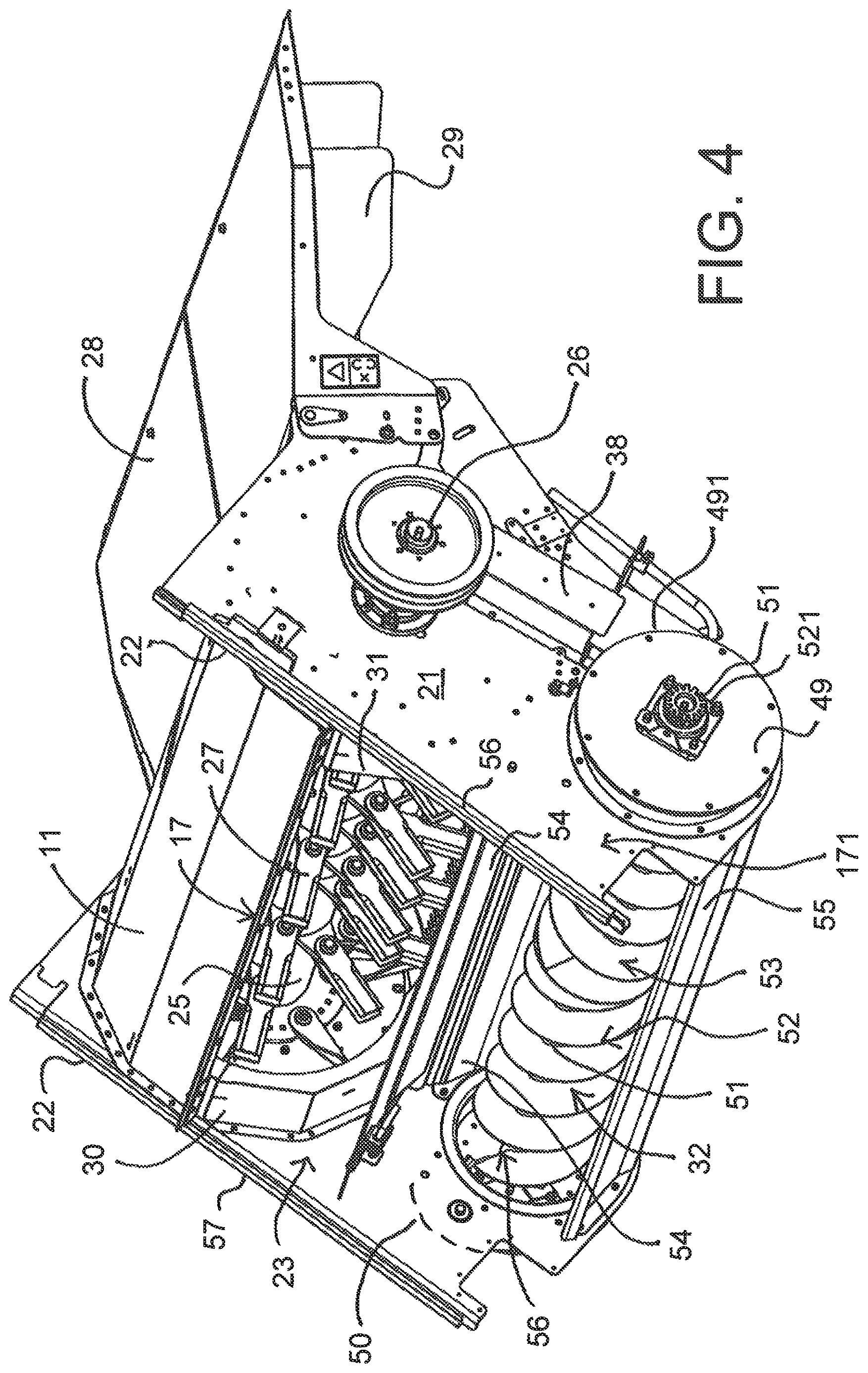 Patent US12610886 Figure 4 – Weed seed destruction on a combine harvester including transferring grain from the grain loss sensor to the destructor