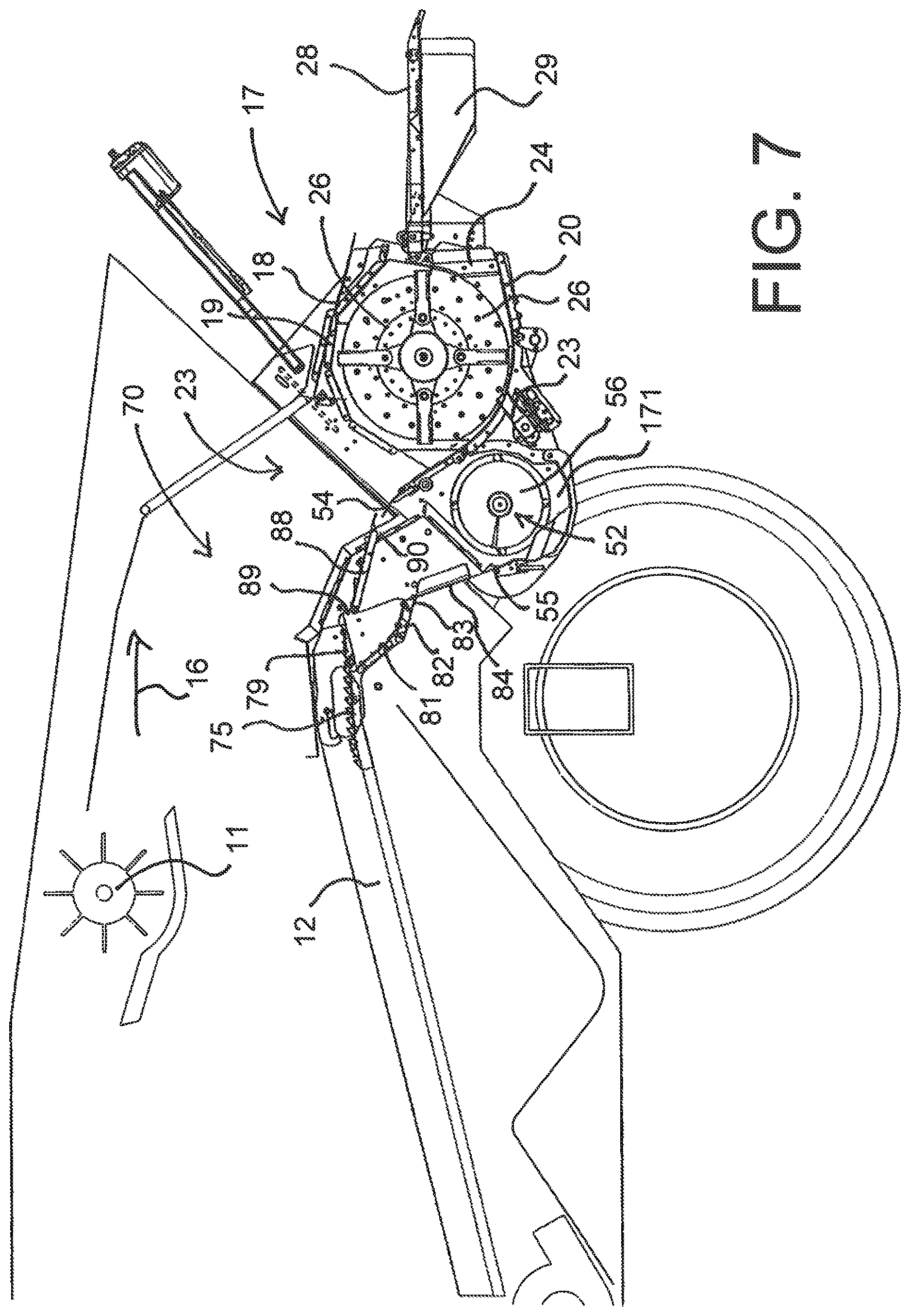 Patent US12610886 Figure 8 – Weed seed destruction on a combine harvester including transferring grain from the grain loss sensor to the destructor